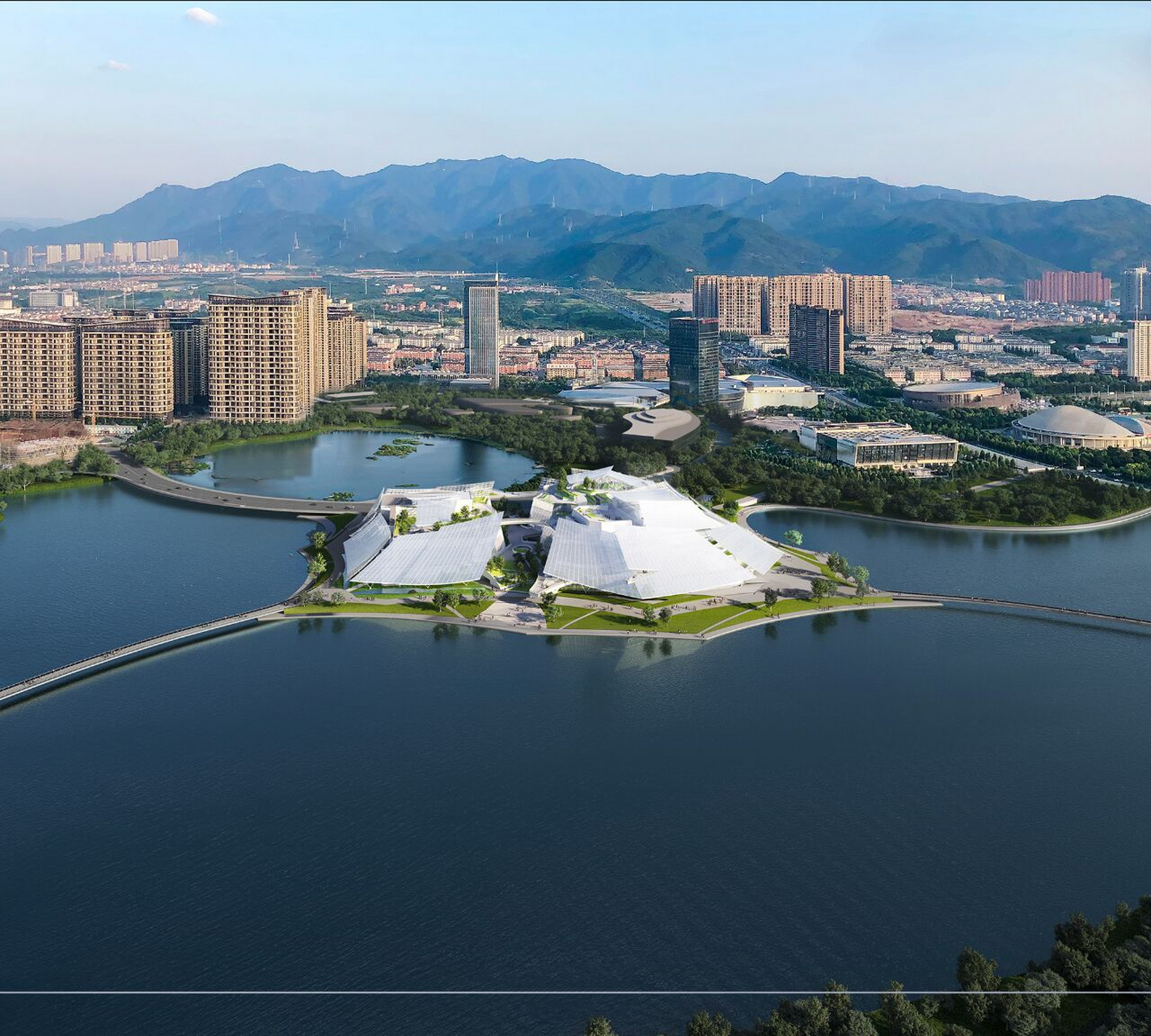 义乌大剧院 mad事务所设计的义乌大剧院,项目以"帆,檐,绸,山"为设计