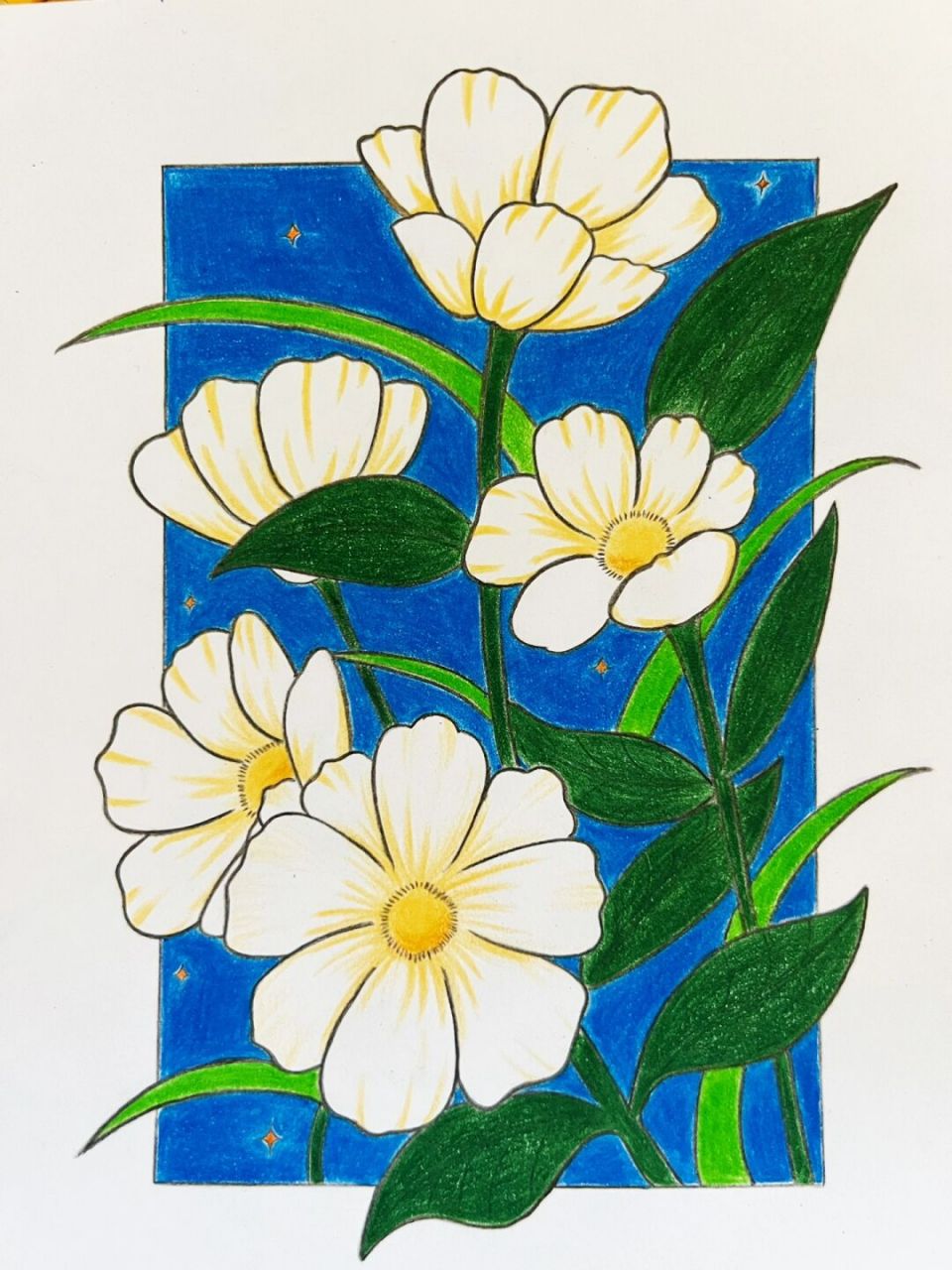 花朵彩铅画(手绘临摹) 临摹#彩铅画# #手绘临摹# #彩铅手绘# #临摹