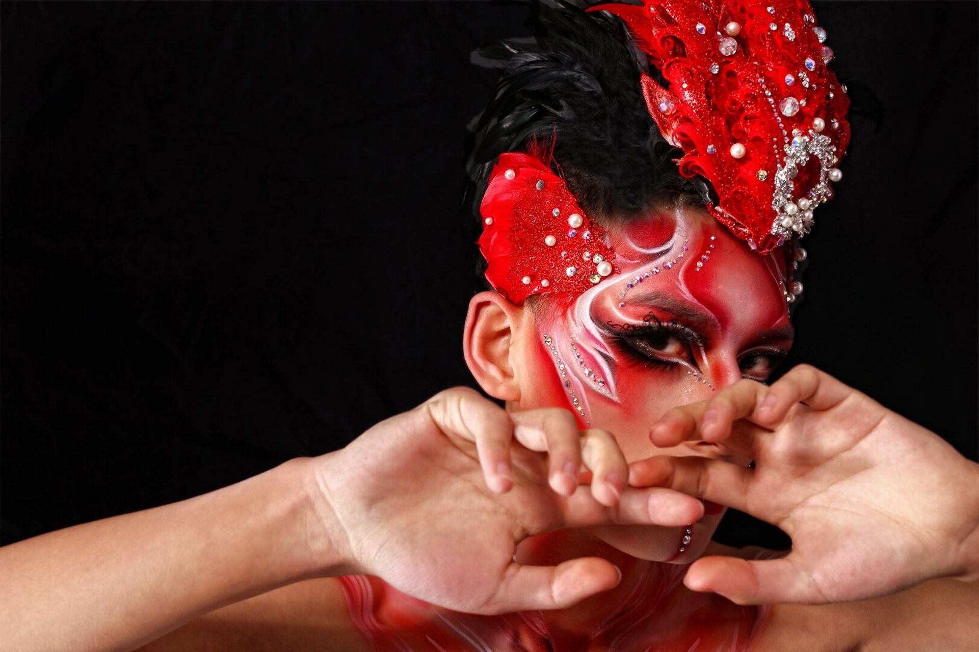 舞台妆# #舞台妆彩绘# #身体彩绘# #梦幻妆# #彩绘舞台妆