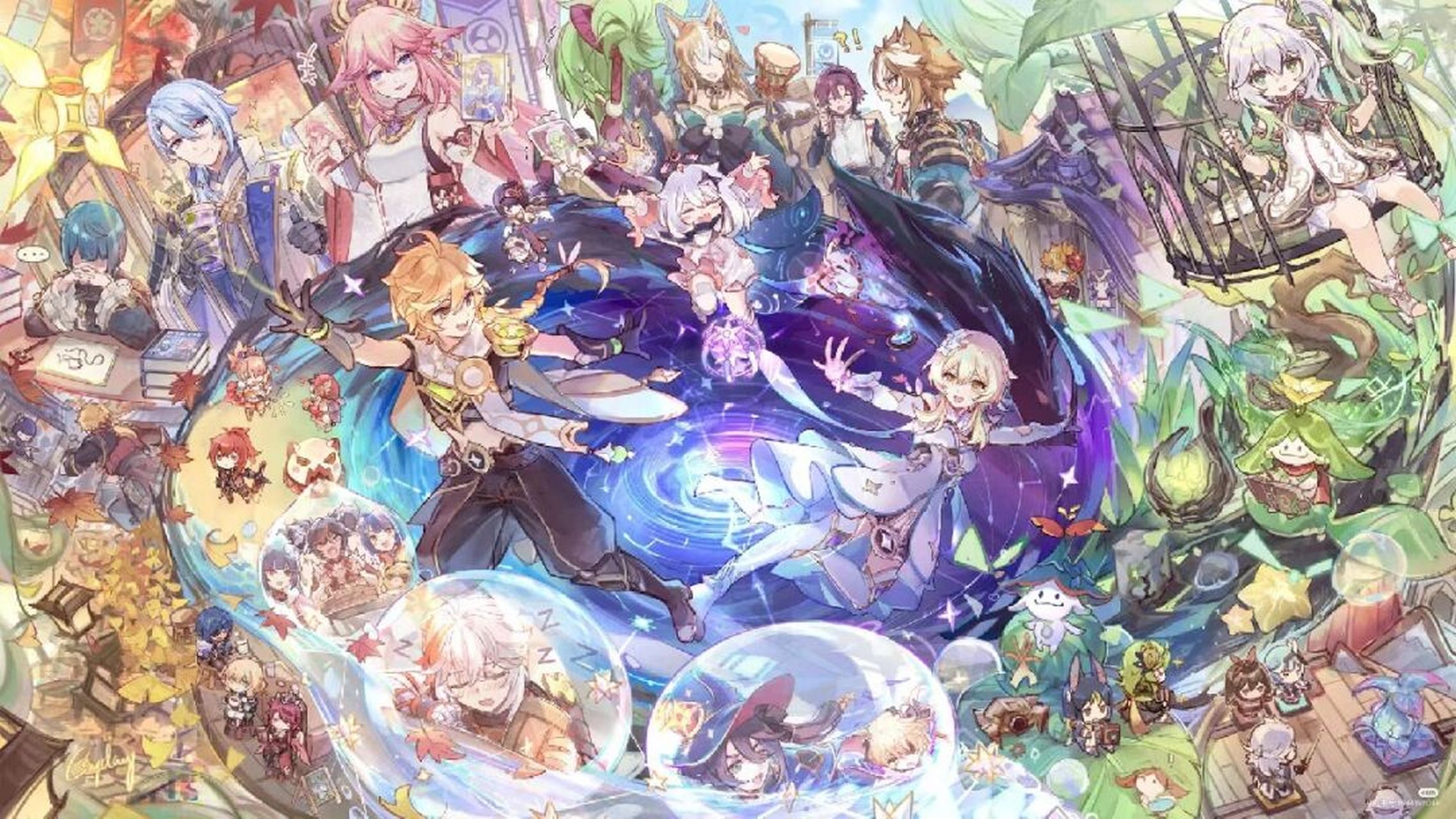 原神全员壁纸 最后一个我开了滤镜,嘿嘿