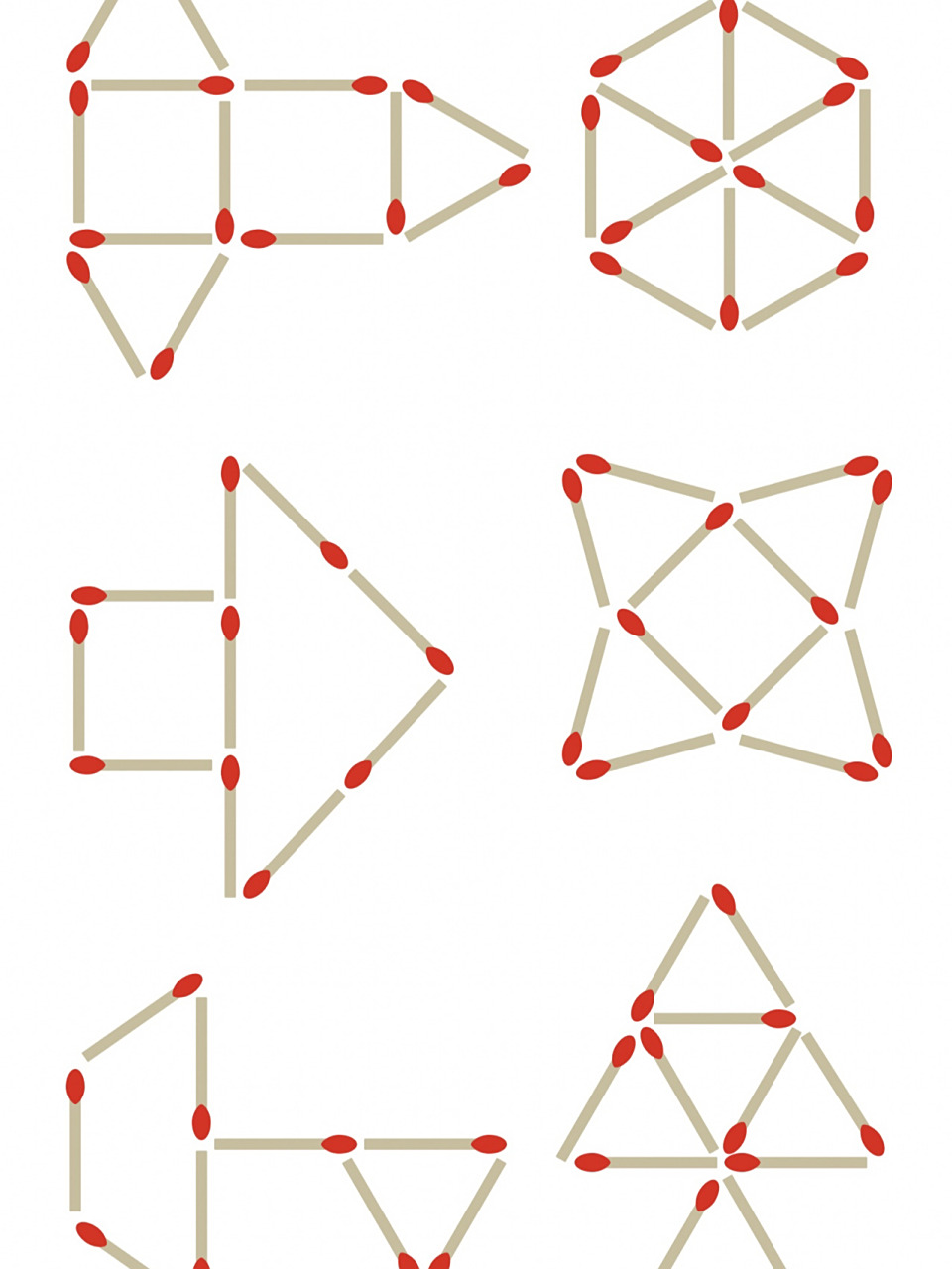 火柴拼图素材 可打印,高清晰度图片. 家里没有火柴的可以用棉签替代.