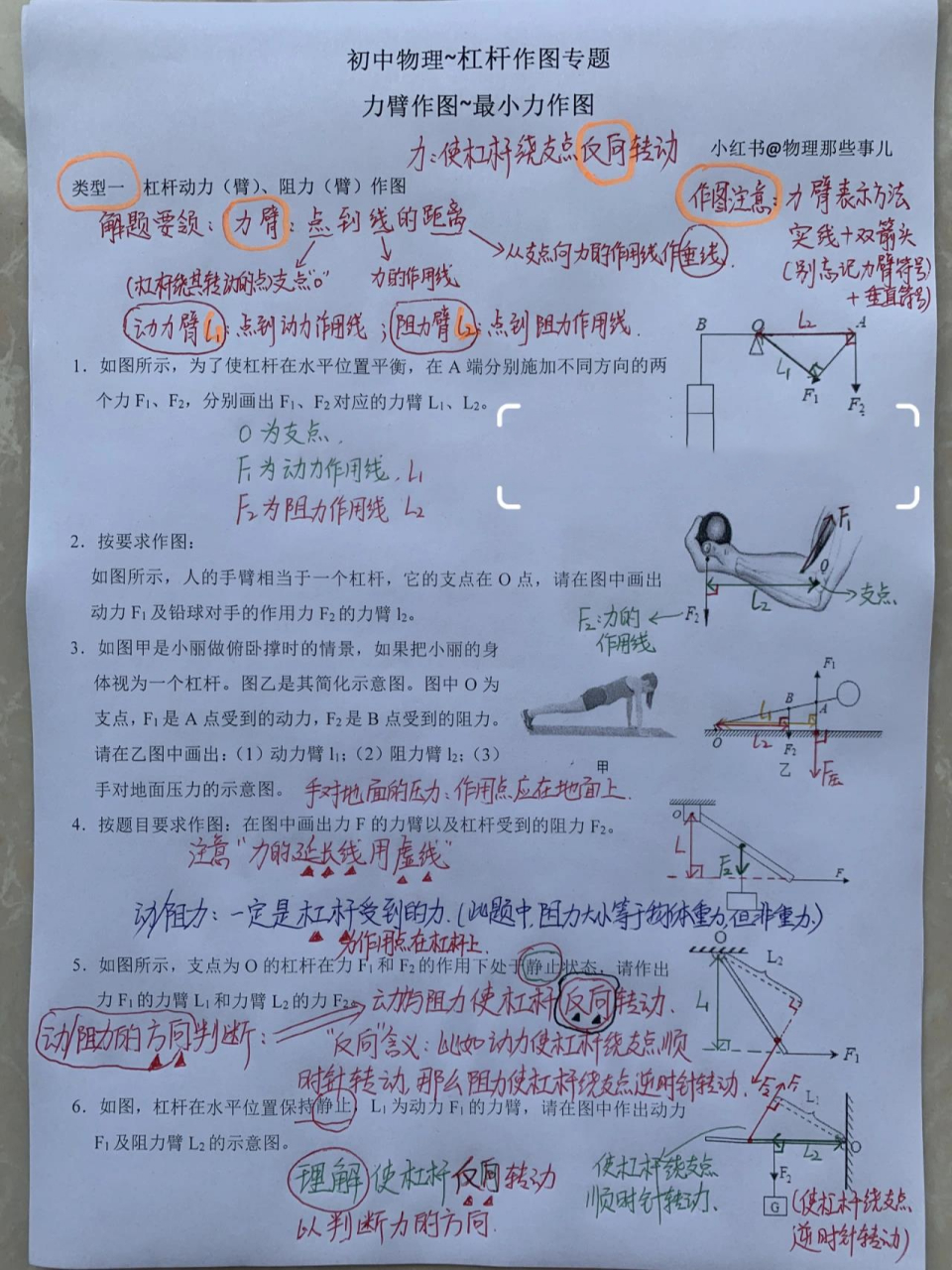 杠杆画图题技巧图片