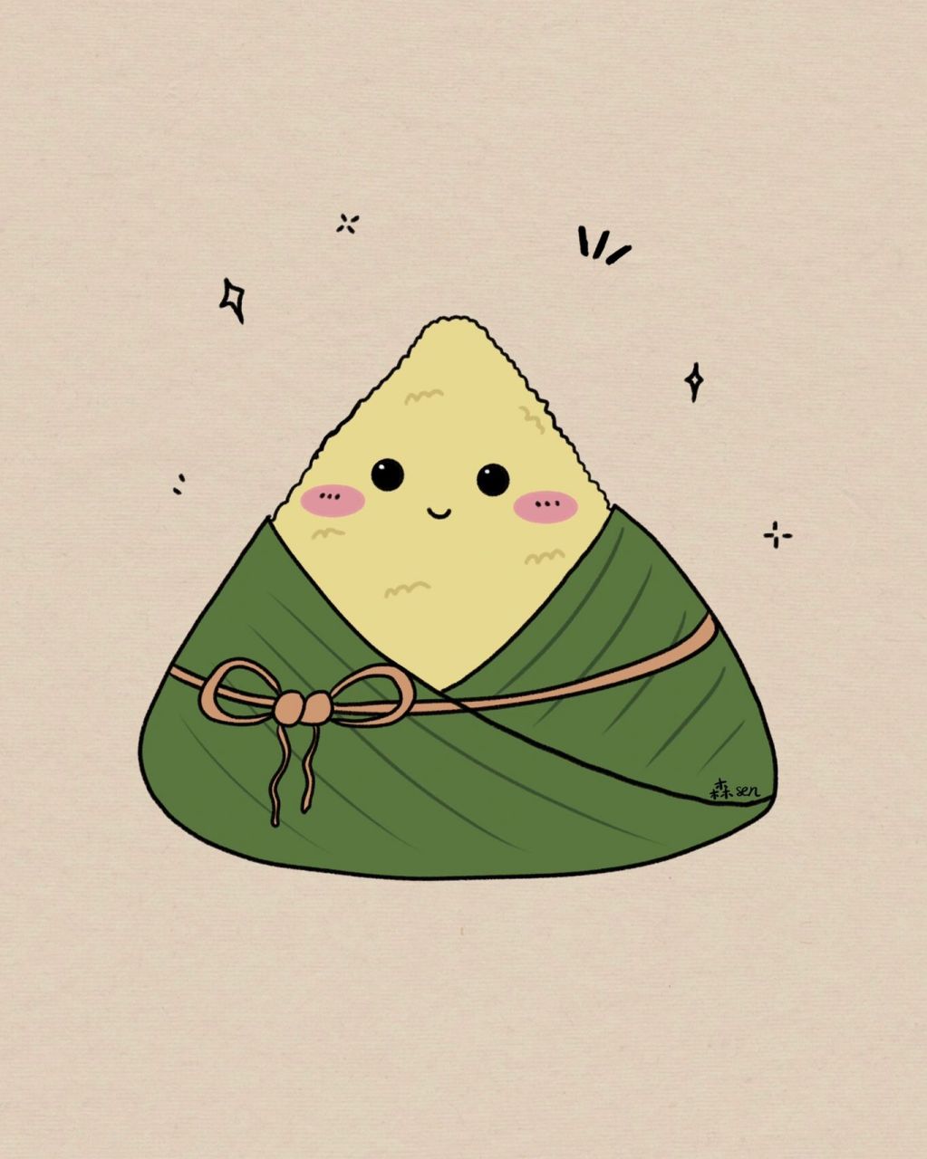 端午节粽子简笔画|附过程|手残党福音 简单好画的粽子简笔画,零基础