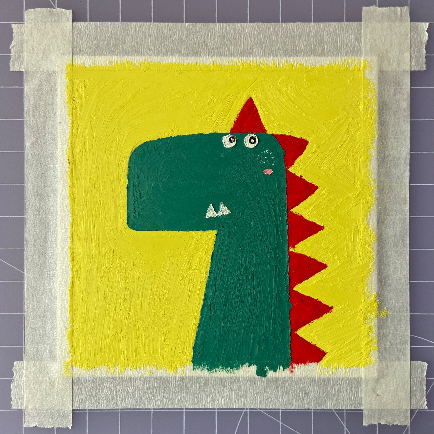 油画棒—恐龙03(内含教程 色号) 临摹:  油画棒:马蒂尼(007,032,037