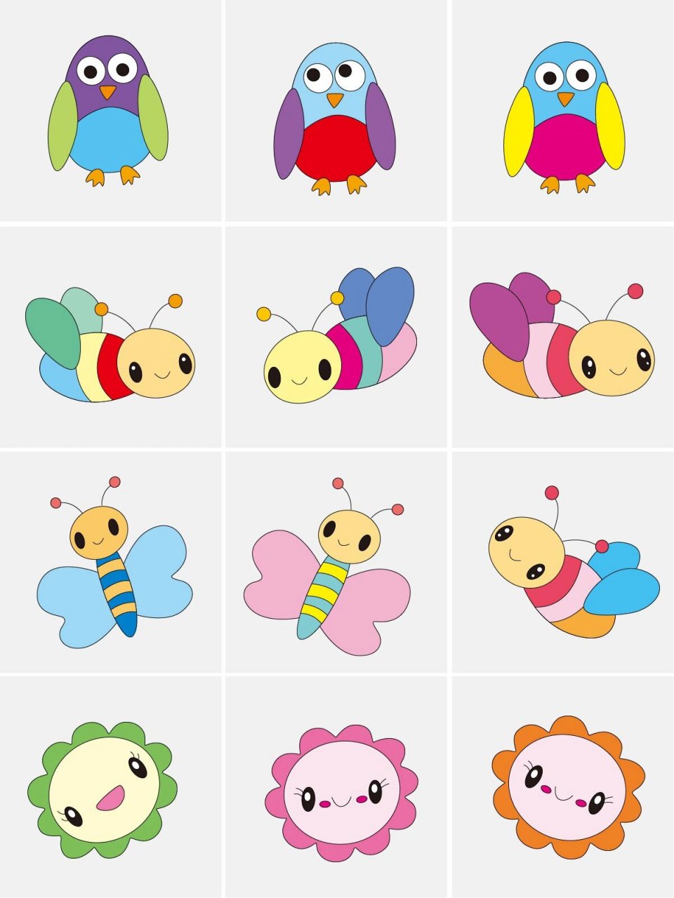 97儿童高清简笔画～幼儿园卡通绘画9696 幼儿园环创练习 零基础