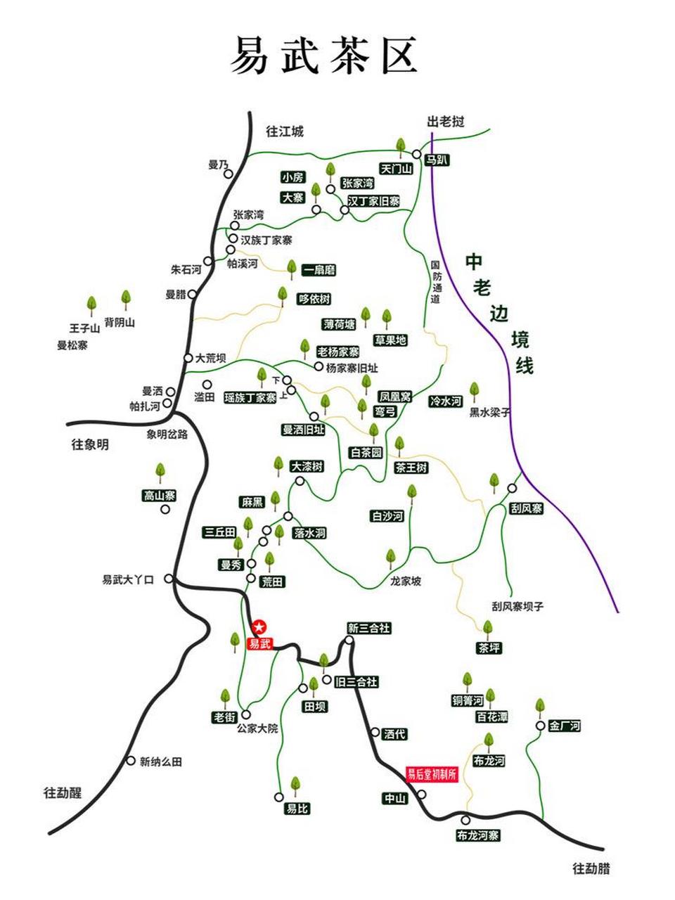 易武茶区山头地块分布图78收藏74 易武七村八寨及国有林地块分布