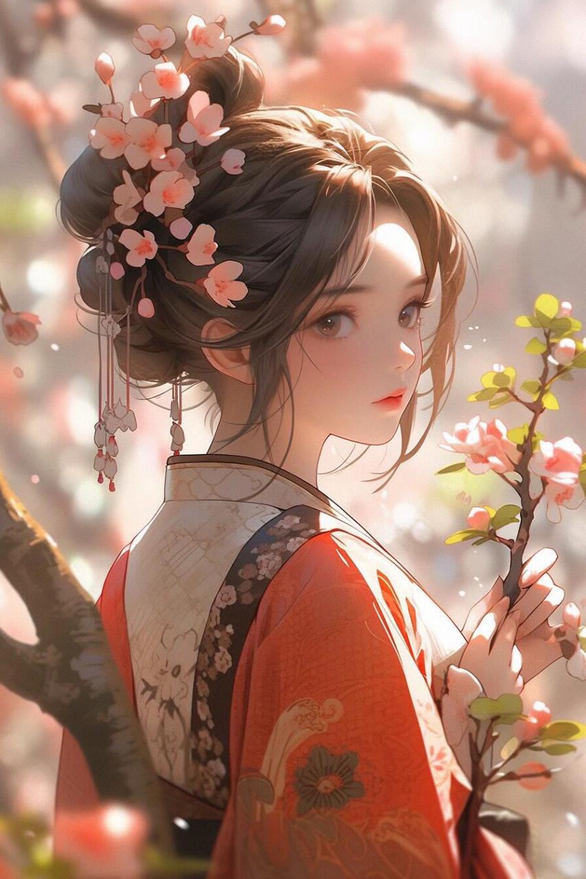 可商用底图|春天的时候桃花开(古风少女) 关779199自取 非粉