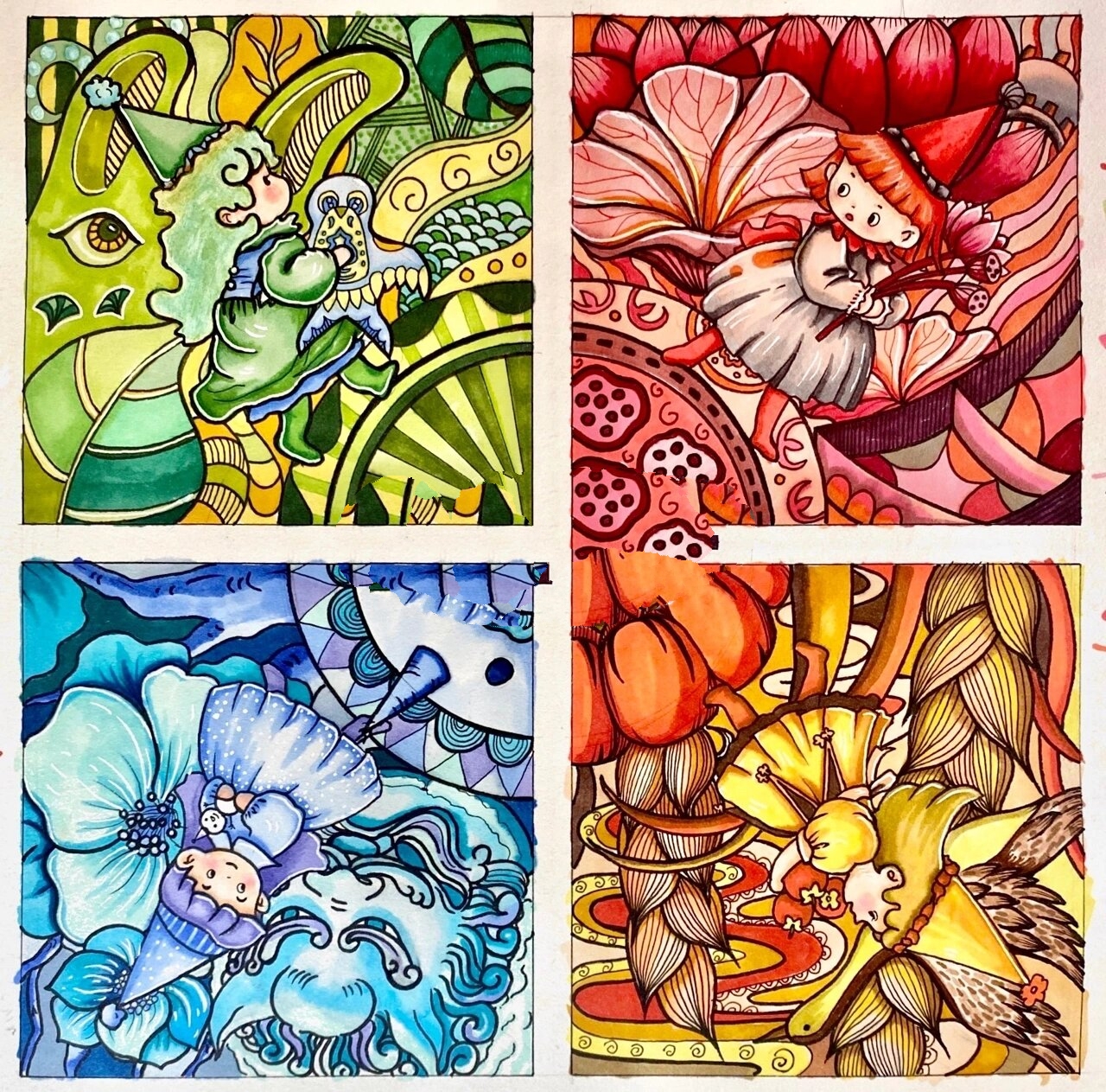 关于春夏秋冬的色彩构成