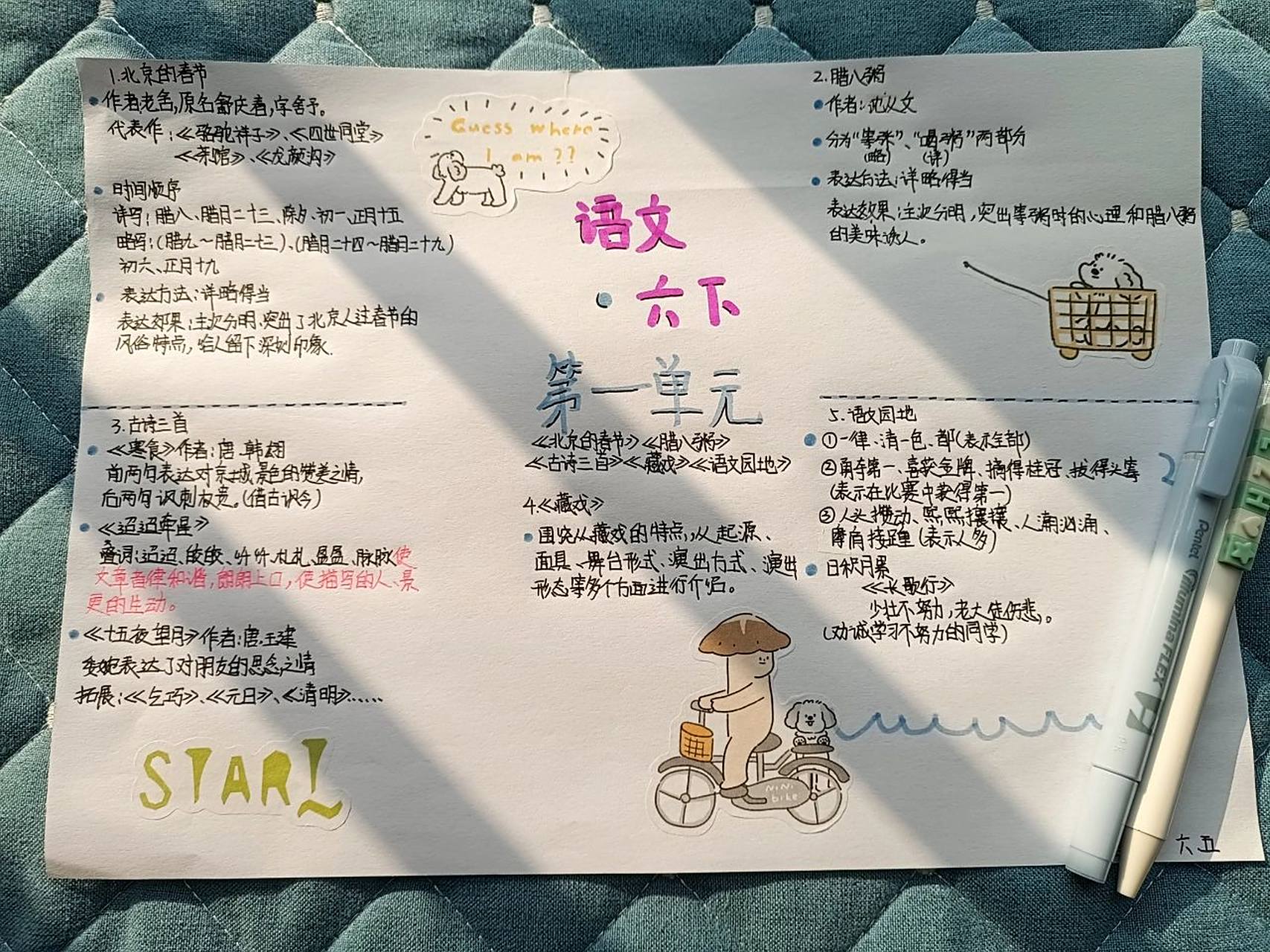 六下语文思维导图一单元(参考)  六下语文思维导图一单元(参考)