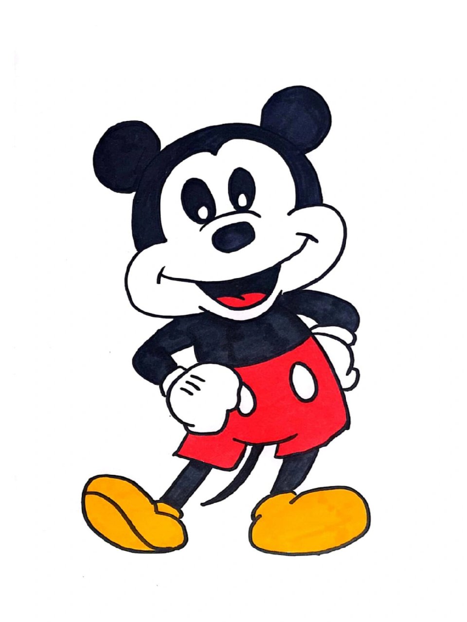 儿童画–米老鼠-米奇(有步骤有课件) 适合5-6 90后的回忆,米老鼠和