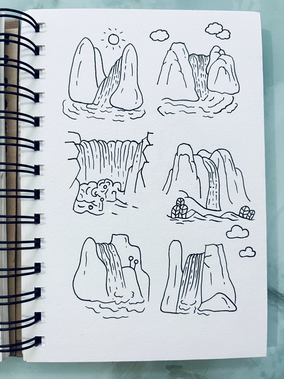 简笔画「瀑布」9090