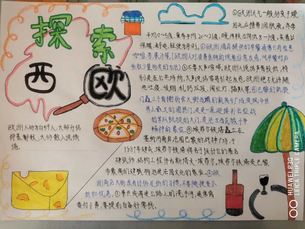 去西欧旅游的建议手抄报96