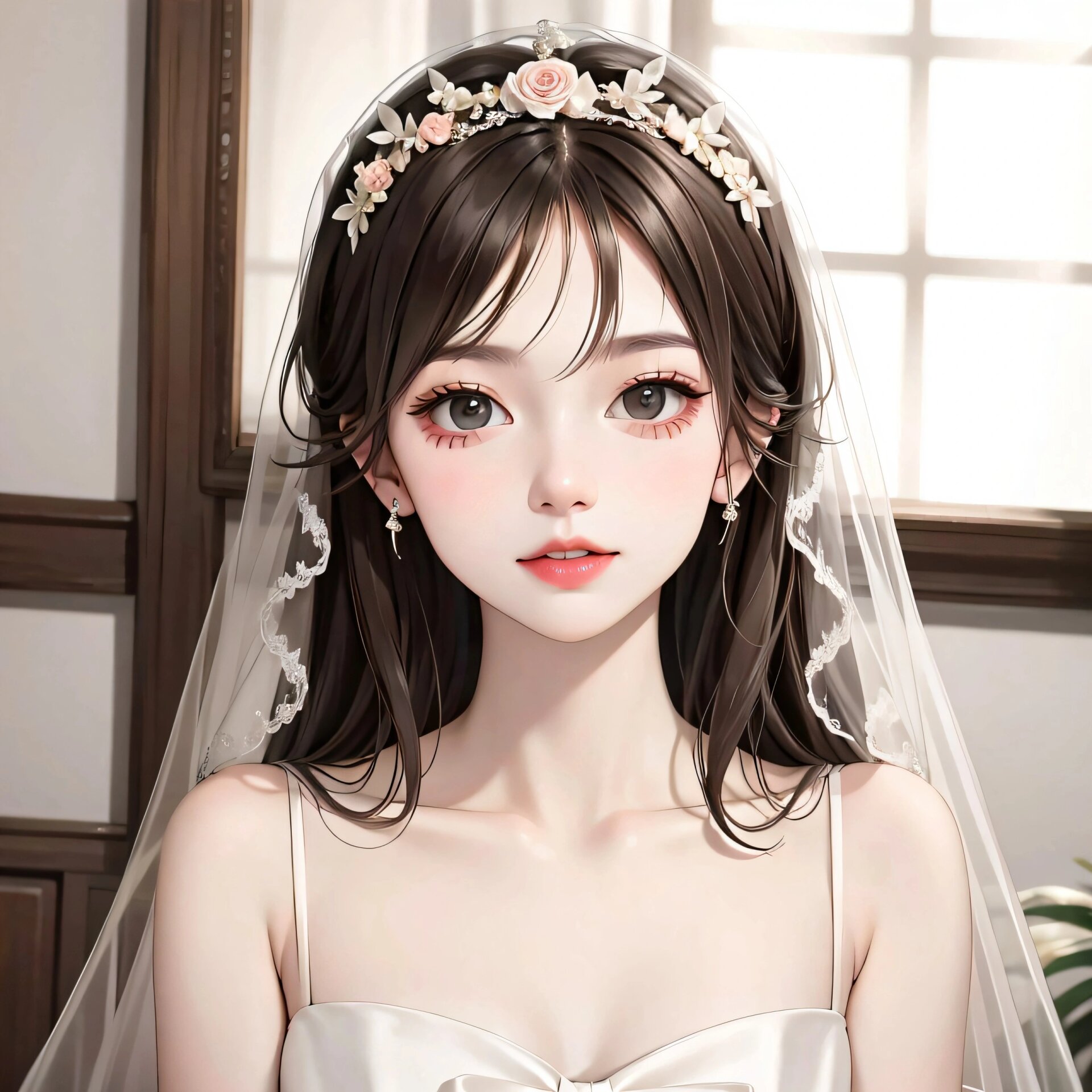 婚纱9669♀15系列女生头像,手绘漫画风女生头像