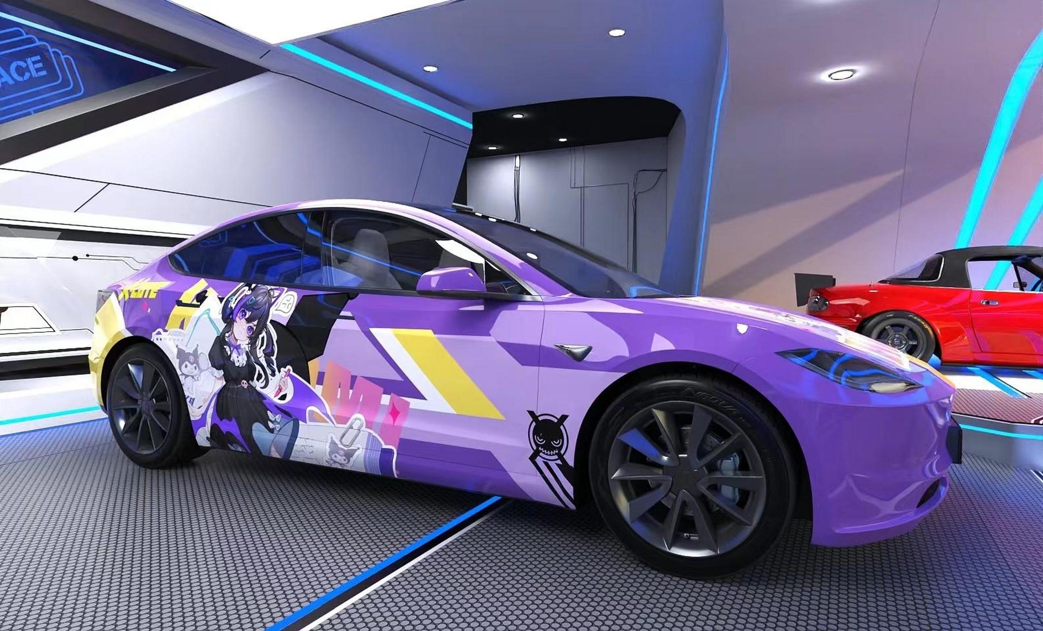 特斯拉model3 库洛米涂装 汽车贴膜.