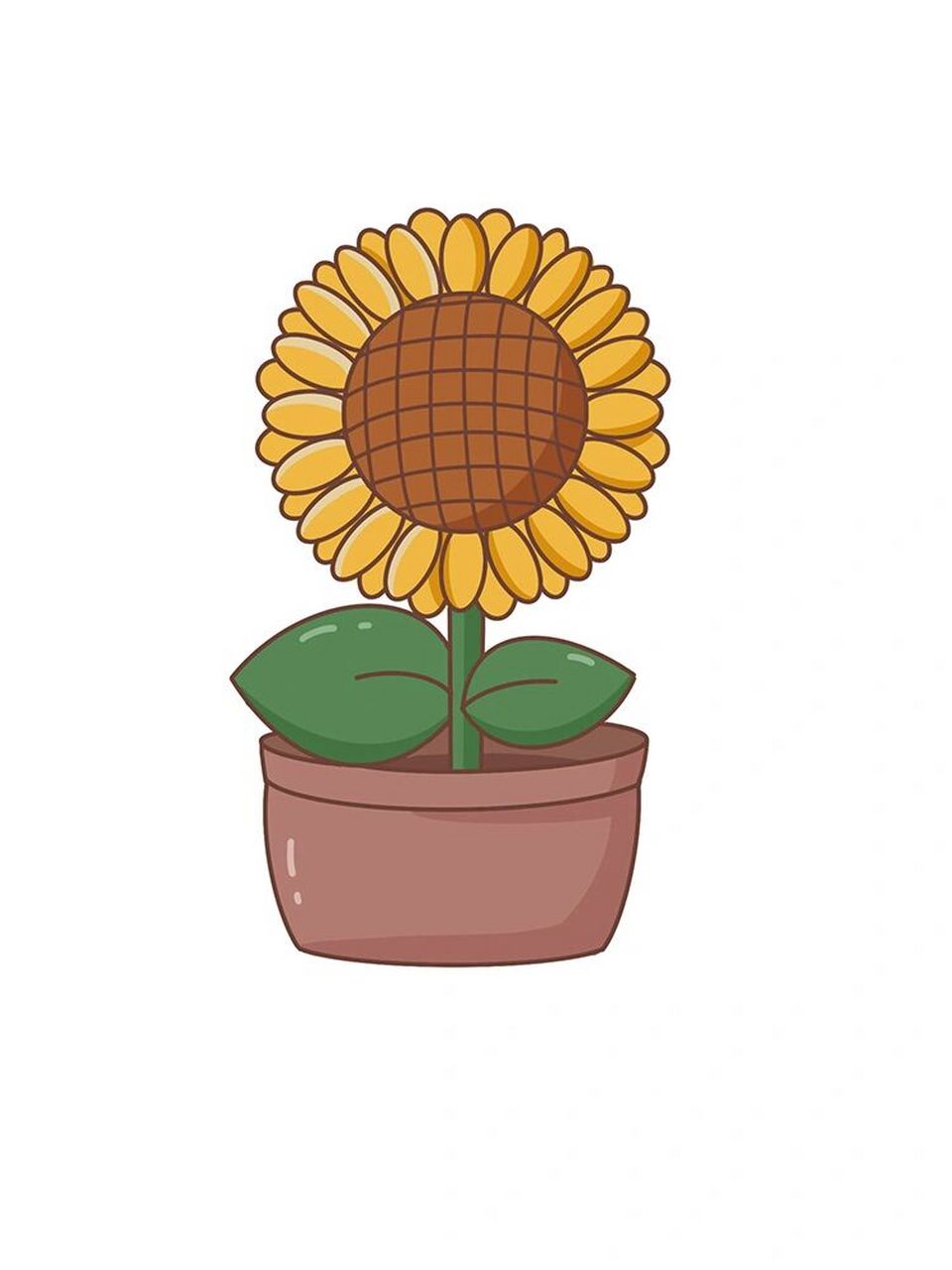 可爱的向日葵97简笔画