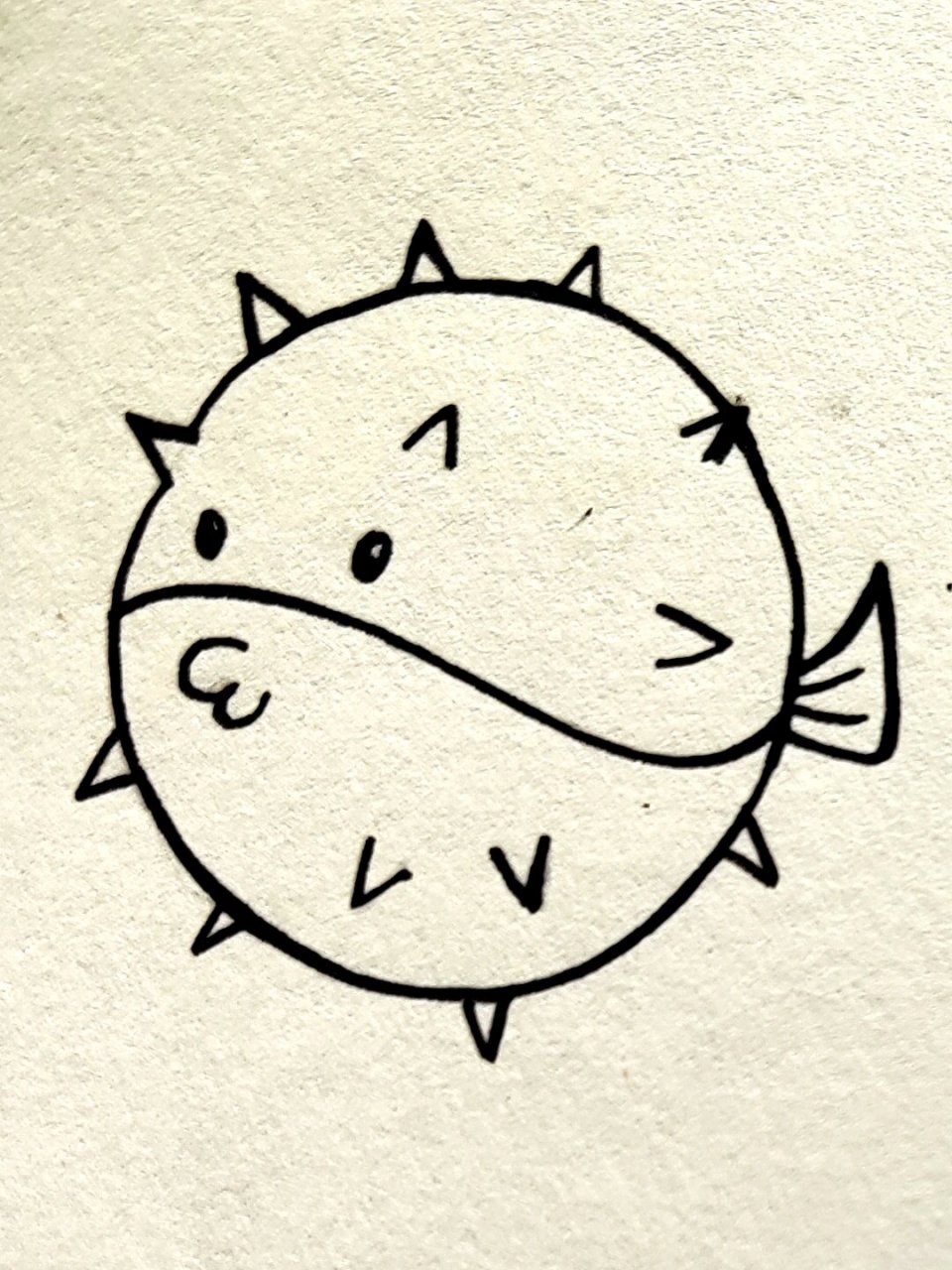 笔画 day2  鱼 今天我们来画鱼95,天气太热了,真希望自己是一条小鱼