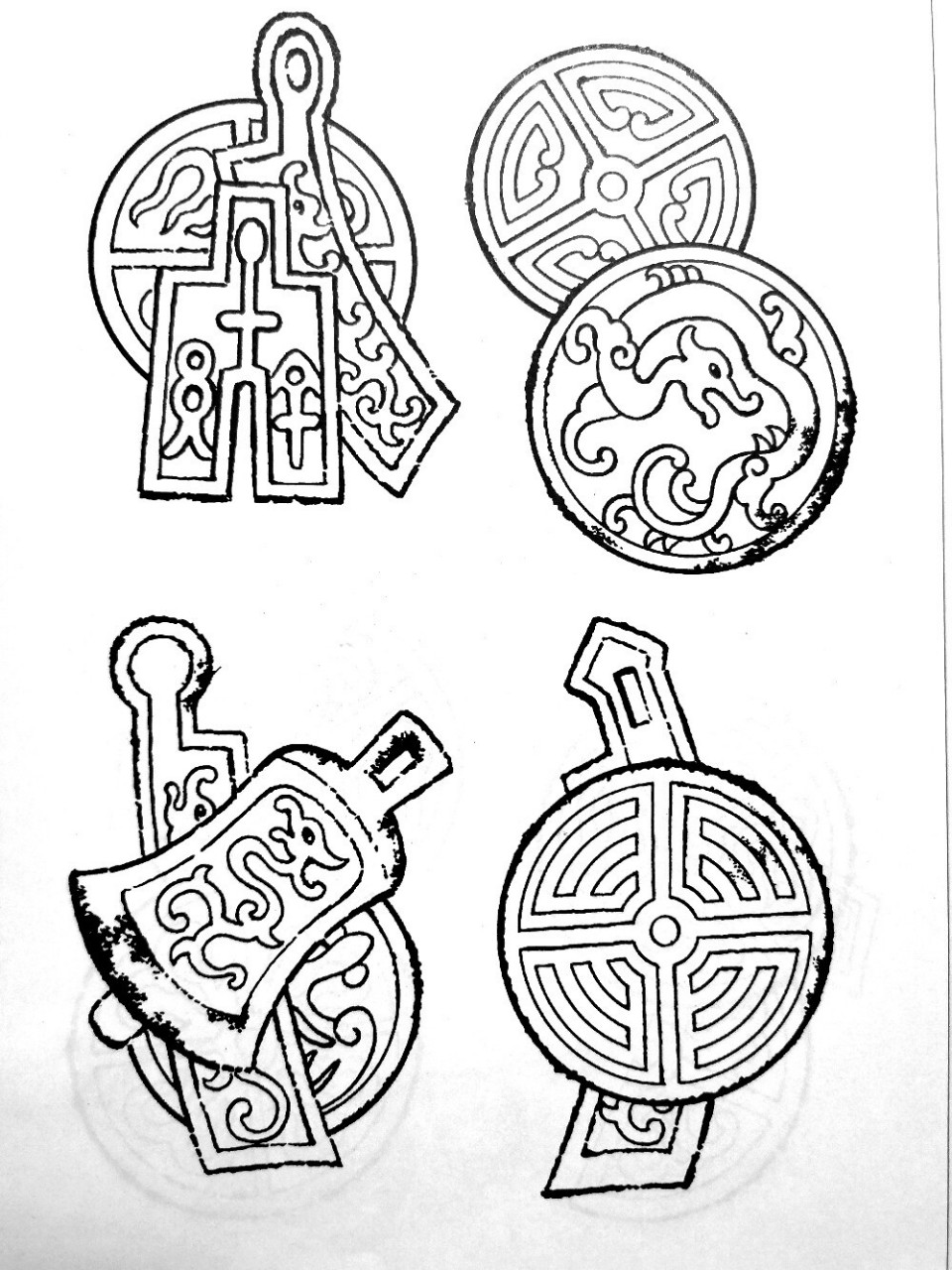 画痴92中国传统图案(古钱2) 人们利用以上这些喻义,把古钱应用到