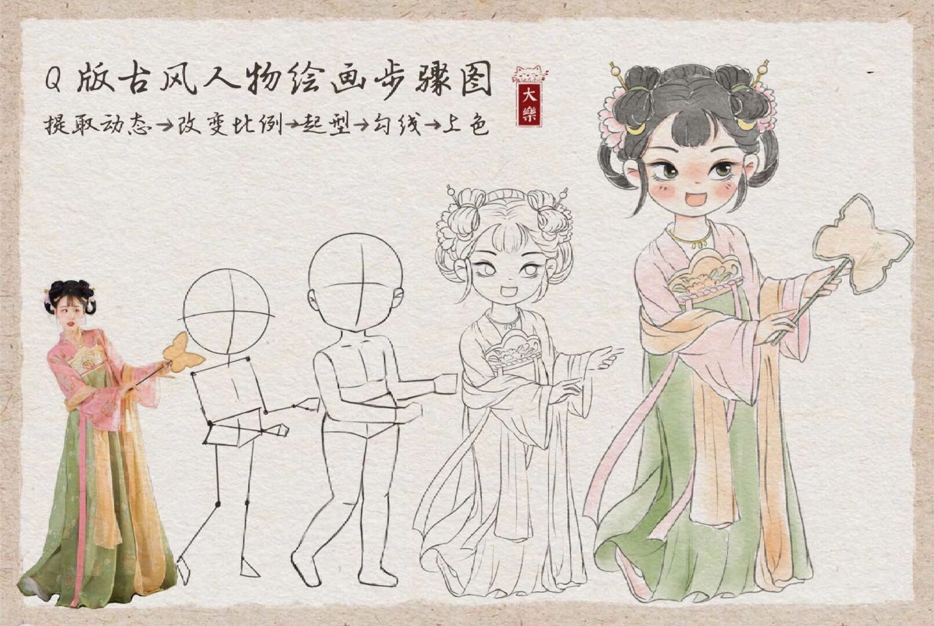 q版古风人物绘画步骤