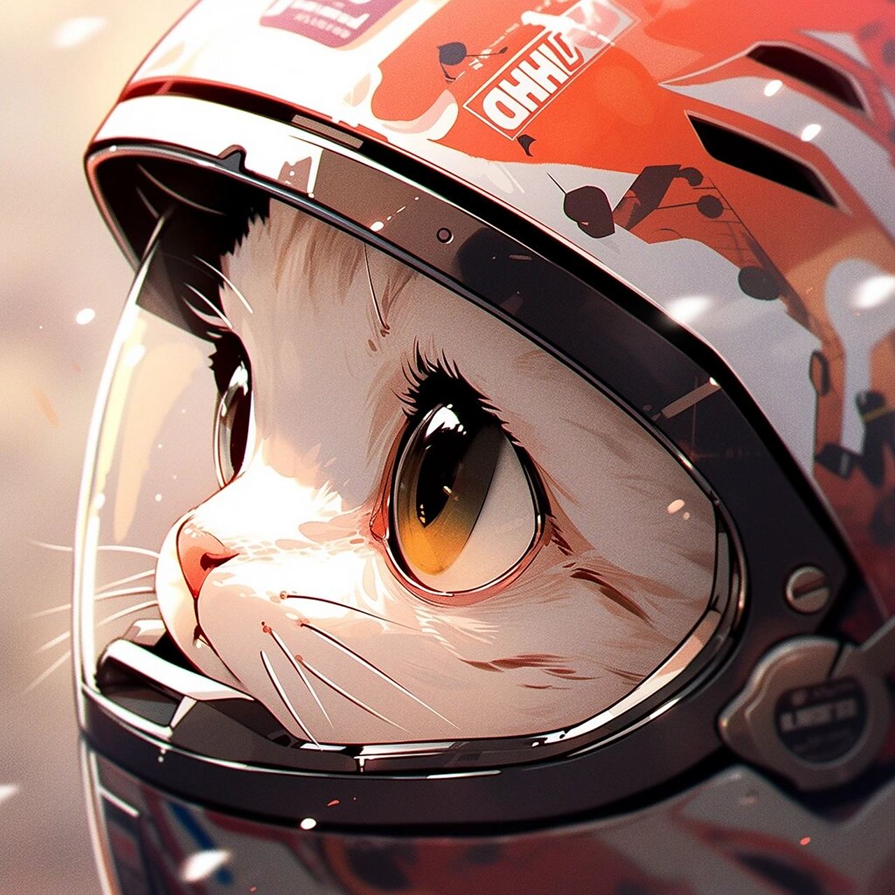 戴头盔的猫咪头像