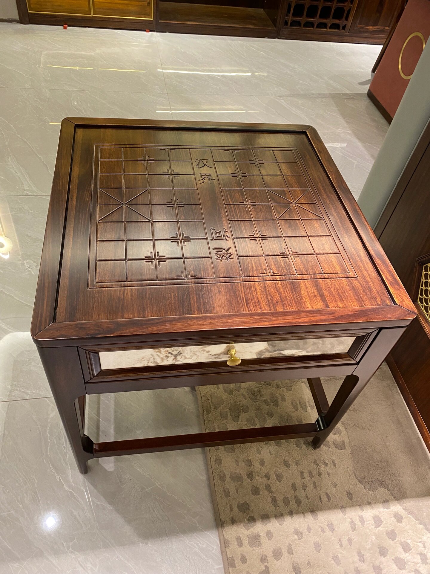 新中式象棋桌,乌金木实木棋盘桌 象棋桌,中国象棋棋盘 中国象棋是起