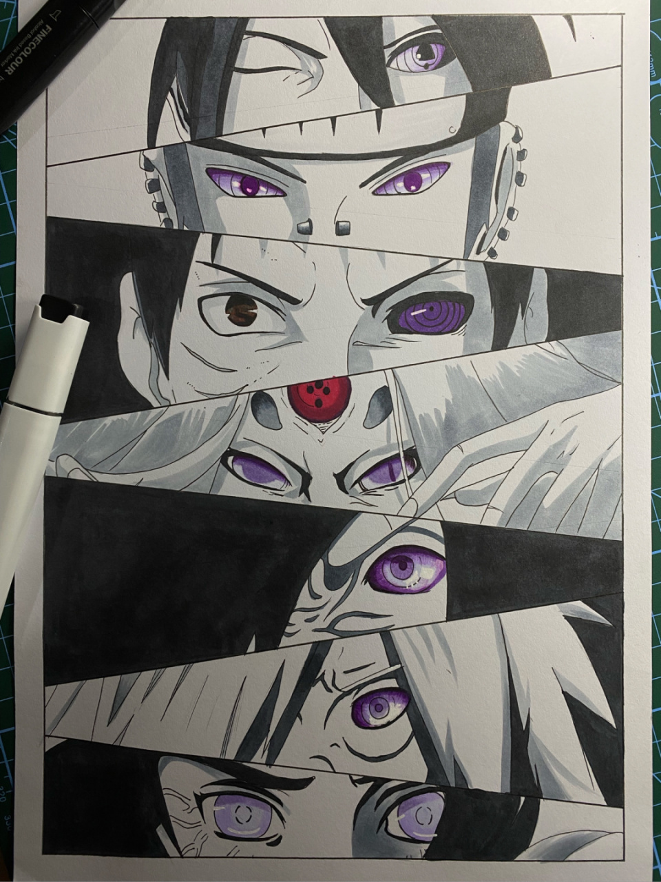 火影忍者# #手绘教程# #写轮眼# 忘记尺寸和颜色