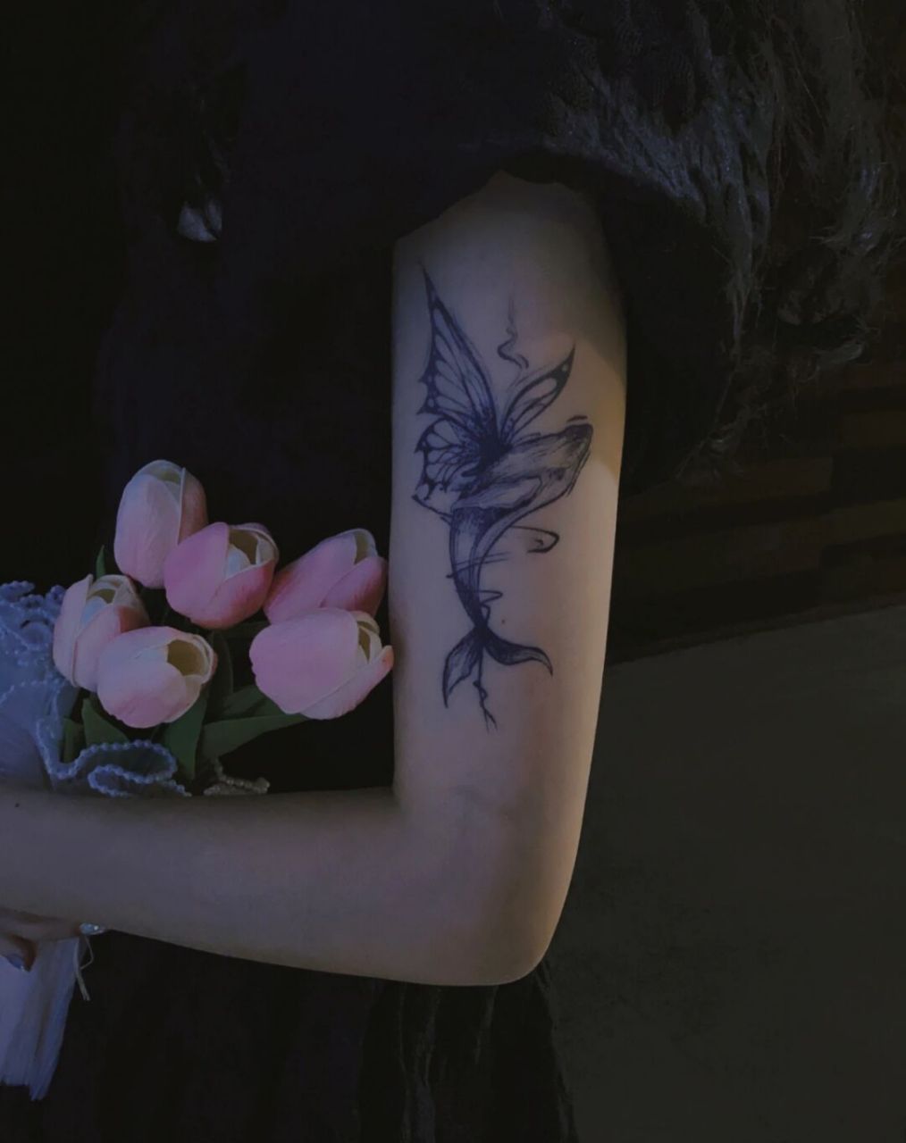 吹爆这款鲸鱼蝴蝶03纹身贴 小众  高级   精致特别 而且!