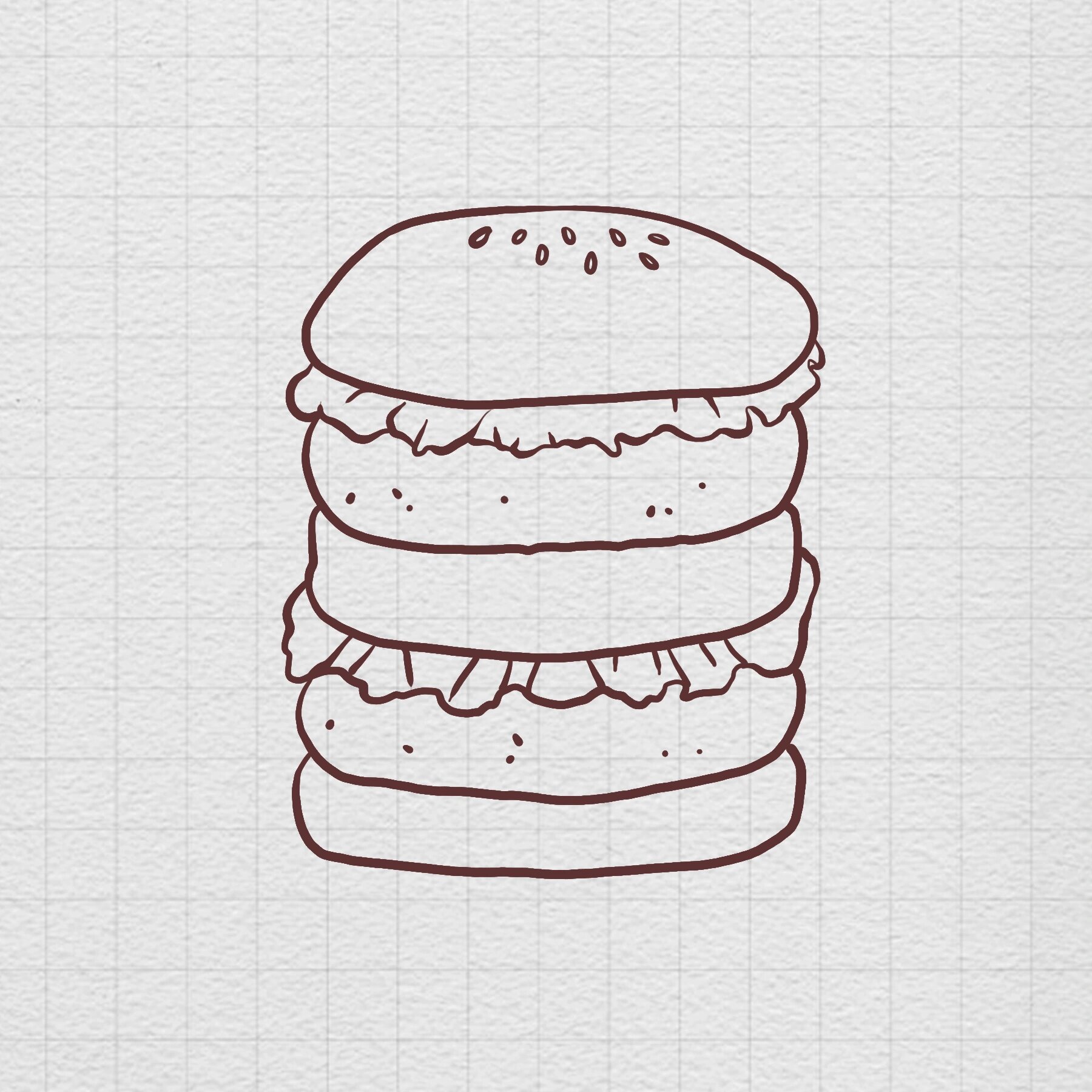 简笔画|汉堡合集i 有喜欢吃汉堡的小姐妹嘛,一起呀,可以自行填色哦,画