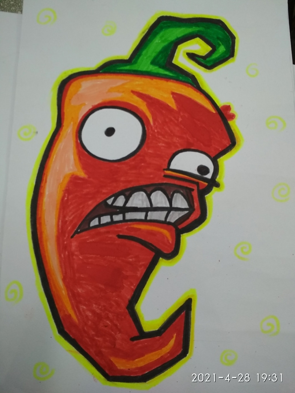 火爆辣椒简笔画