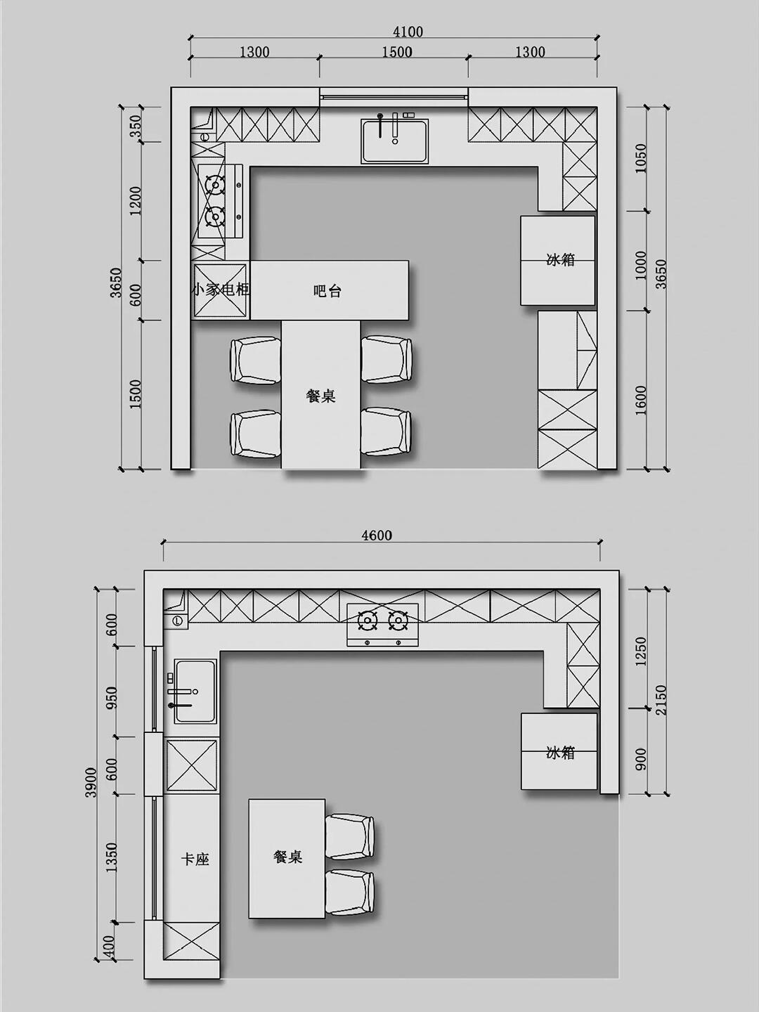 32款厨房通用布局设计附详细尺寸(下篇)