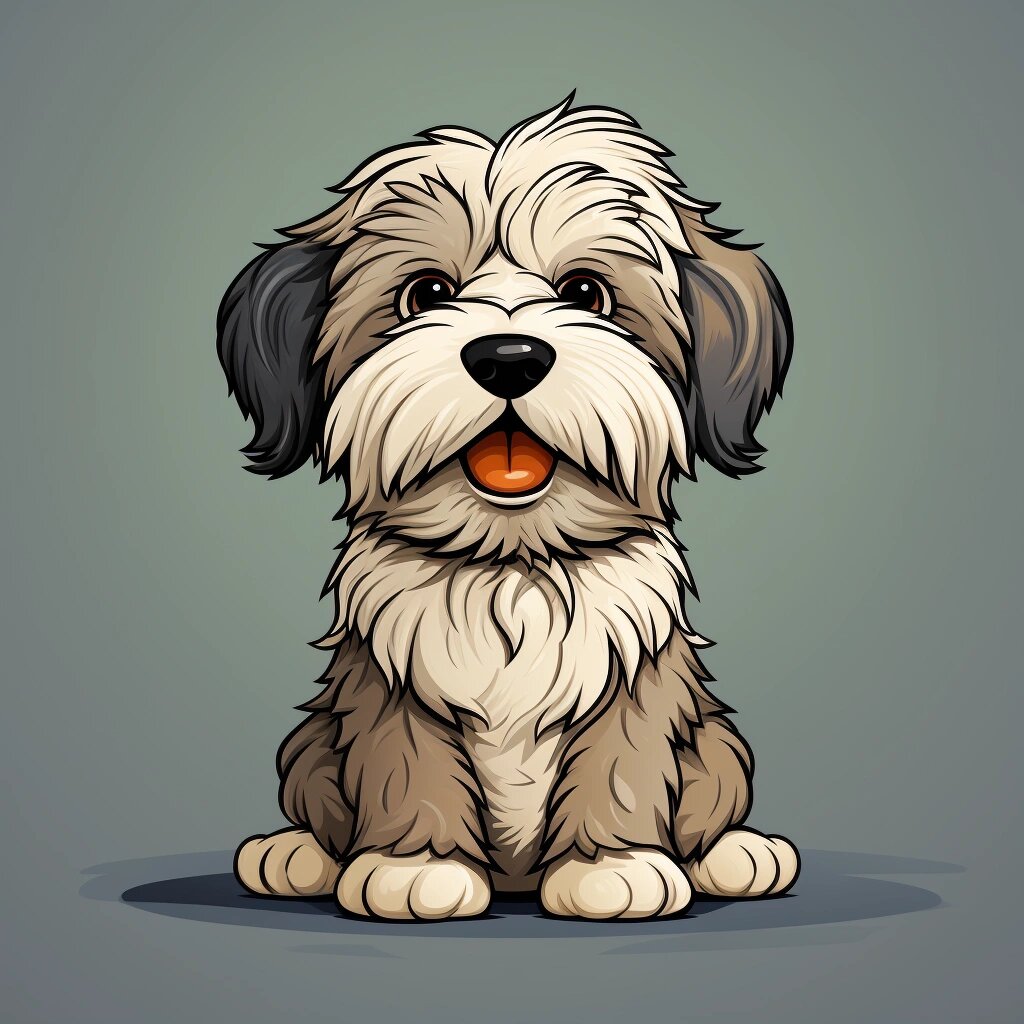 狗狗插画头像设计|英国古代牧羊犬