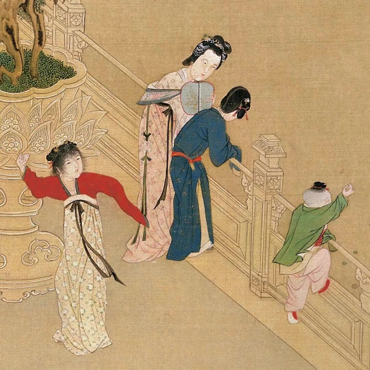 中国十大传世名画作品分析专题(九) 99作品名稱:《汉宫春晓图》