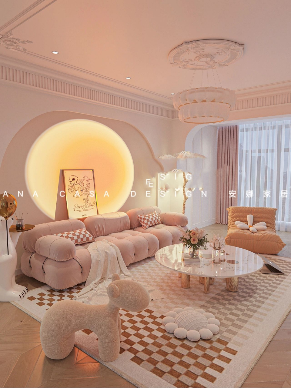 110㎡法式奶油风装修96入住童话般的梦想 粉色梦幻系小家96真的太