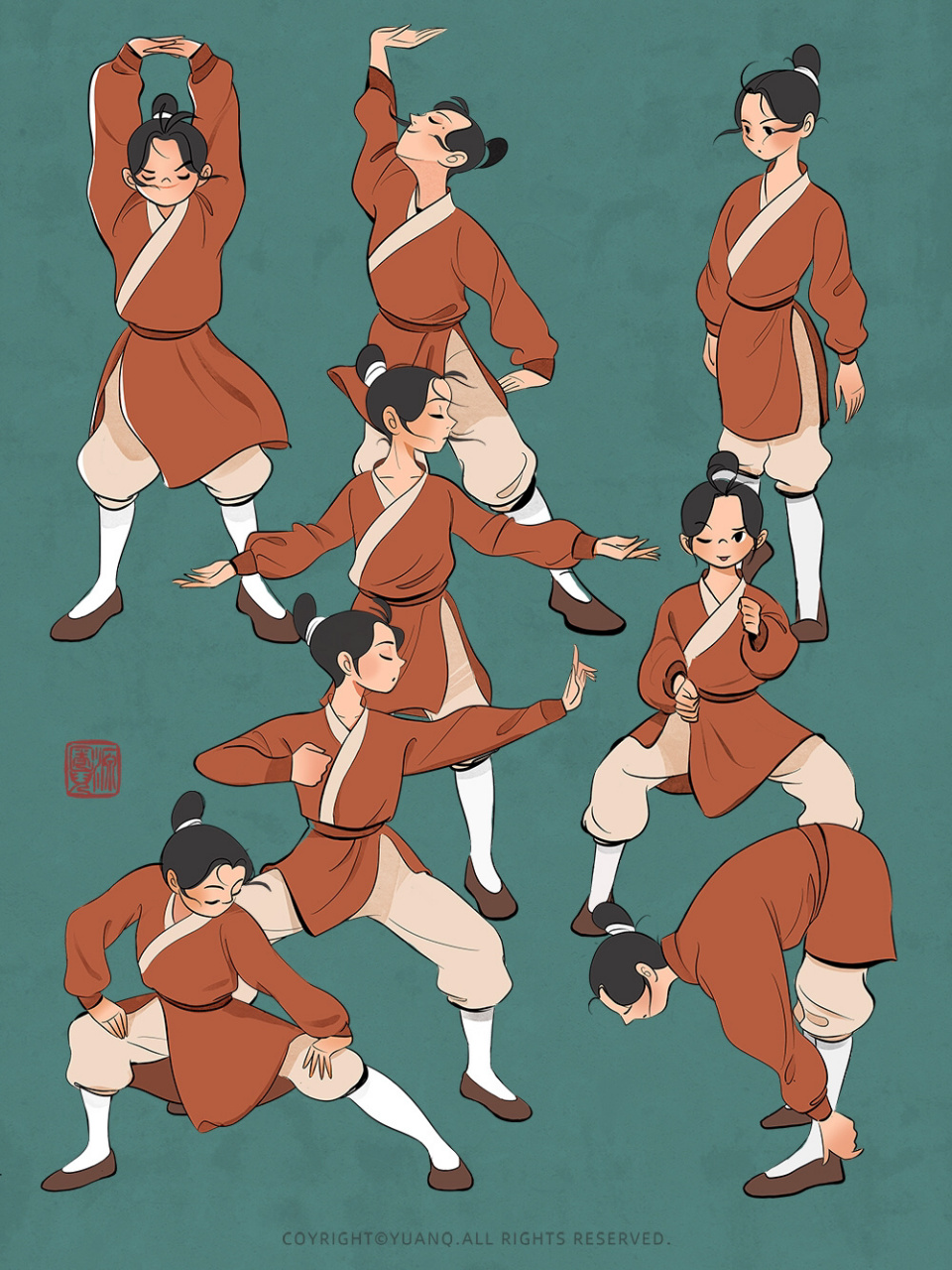 速写打卡|燃脂又解压的八段锦,你值得拥有 99今日是练习八段锦的