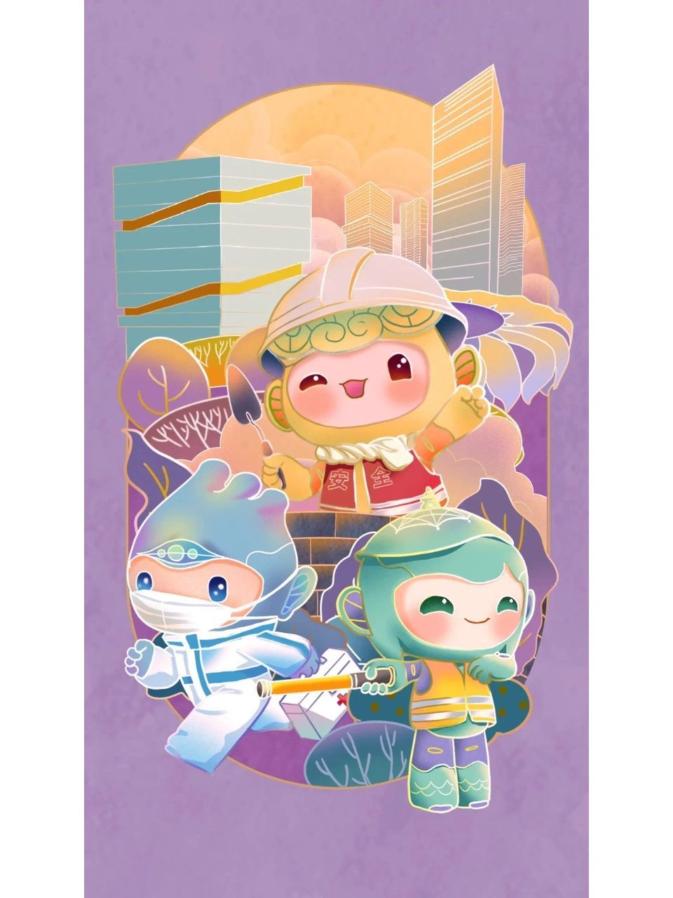 杭州亚运会吉祥物壁纸大放送 包括"江南忆"琮琮,宸宸,莲莲和飞飞.