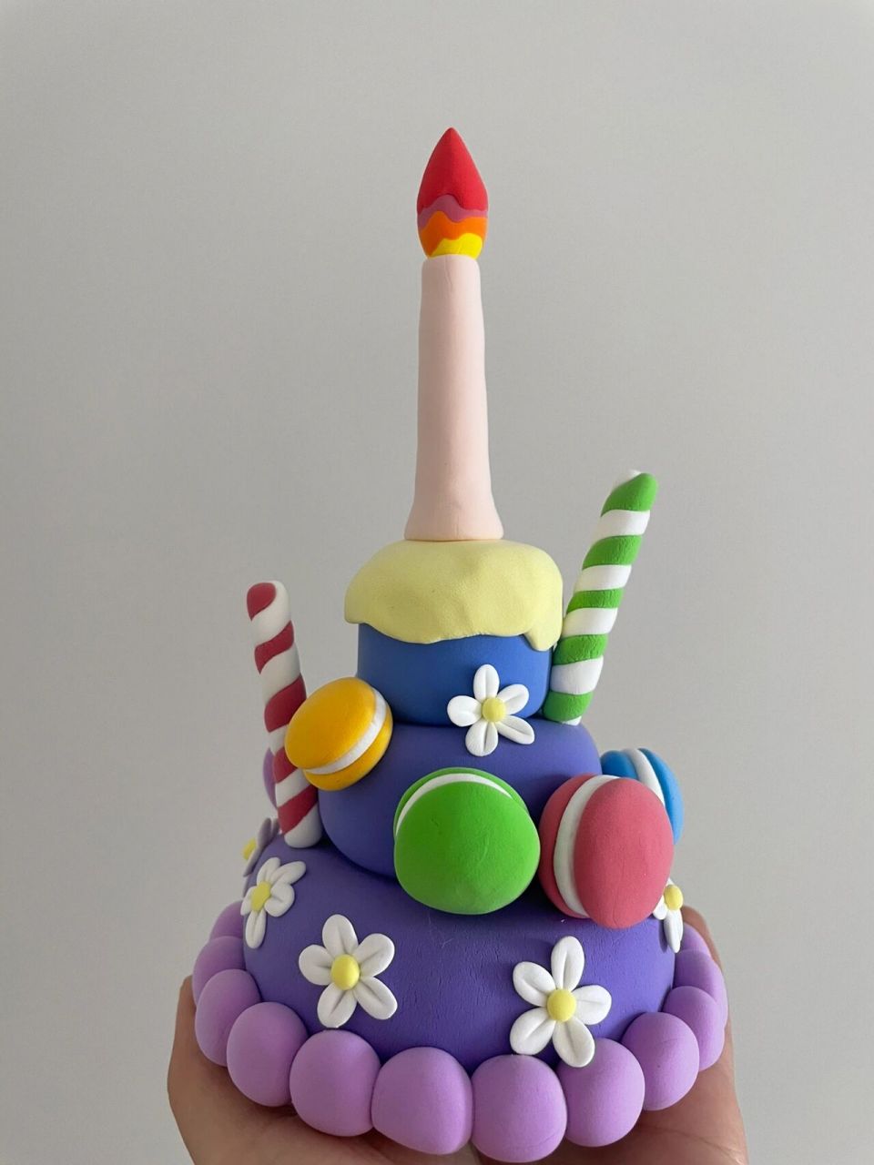 可爱的超轻粘土蛋糕(附教程) 疫情期间,小朋友过生日不能带蛋糕到幼儿