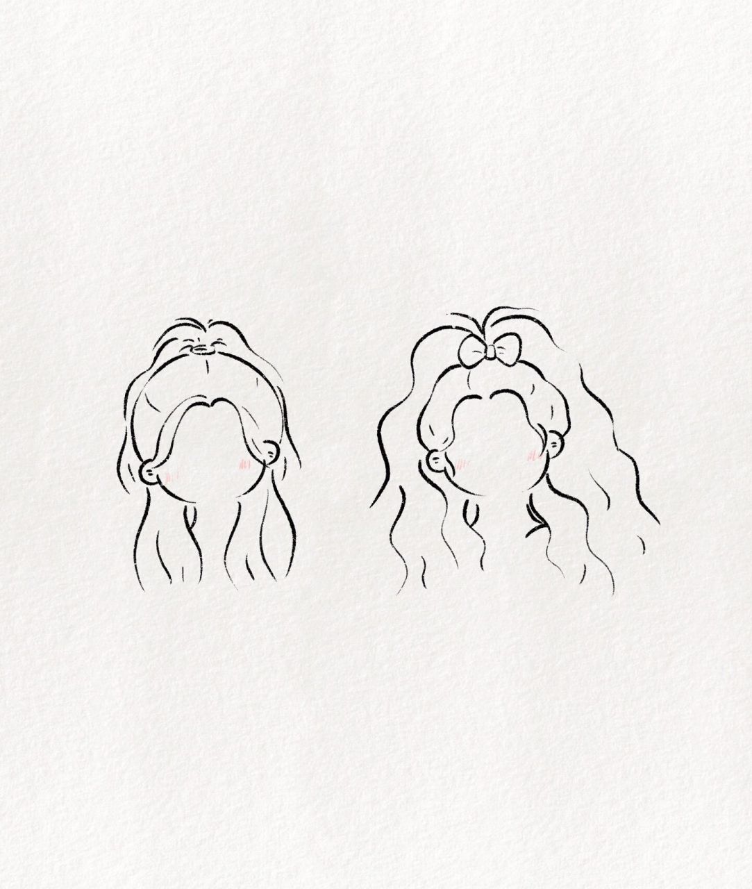 可爱简笔画教程:九种常见发型画法 快来一试