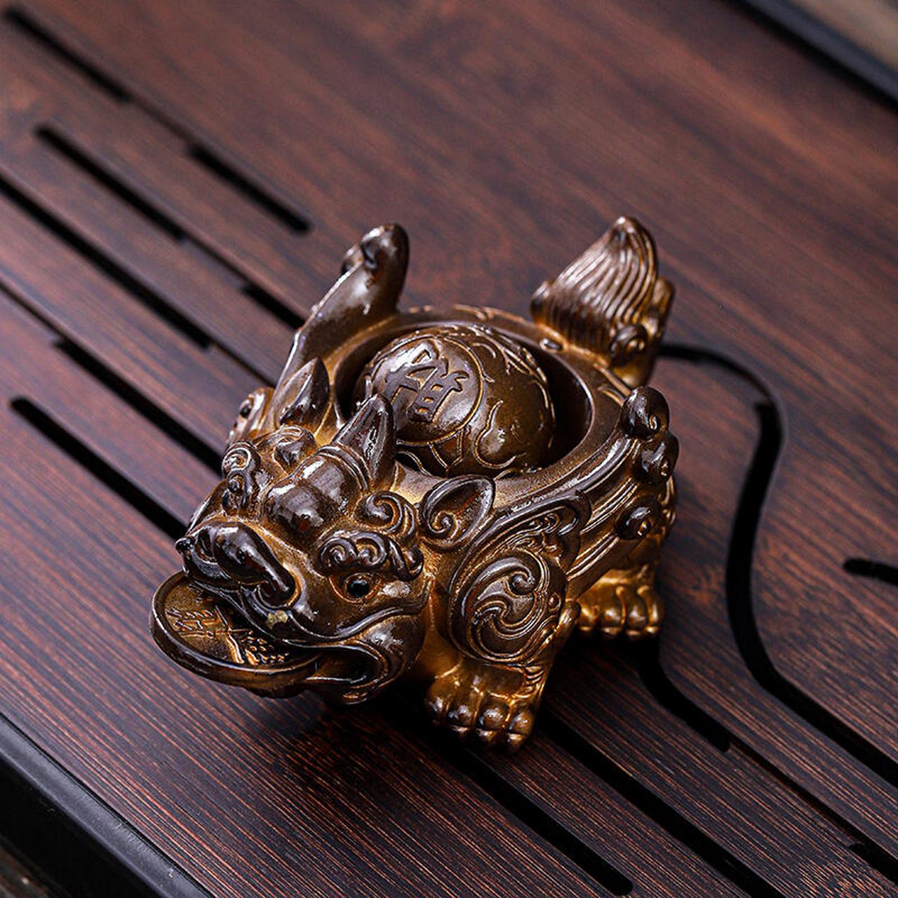 变色喷水貔貅茶台茶宠02#家居摆件#0202#桌面摆件#0202