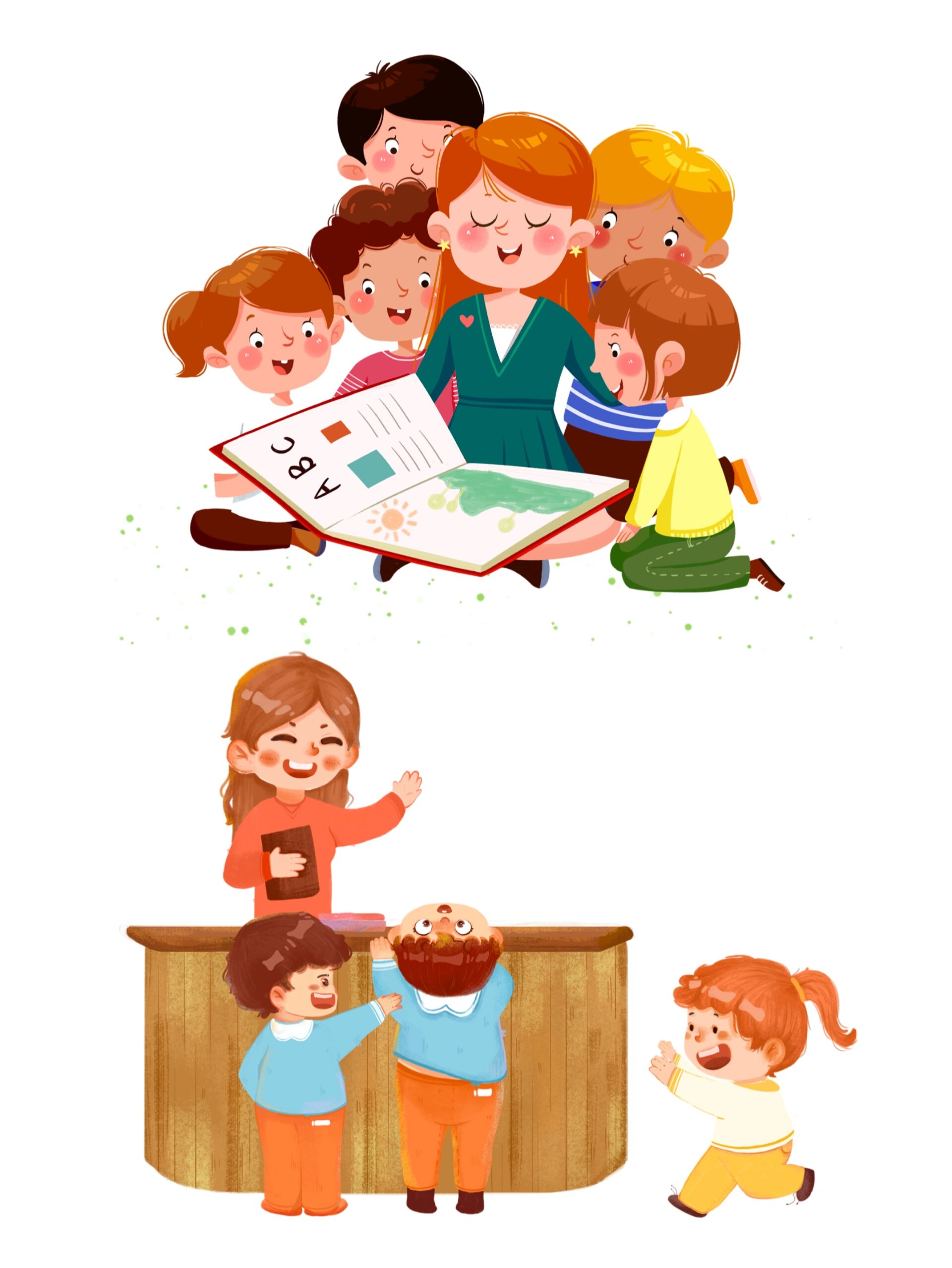 开学季卡通老师插画