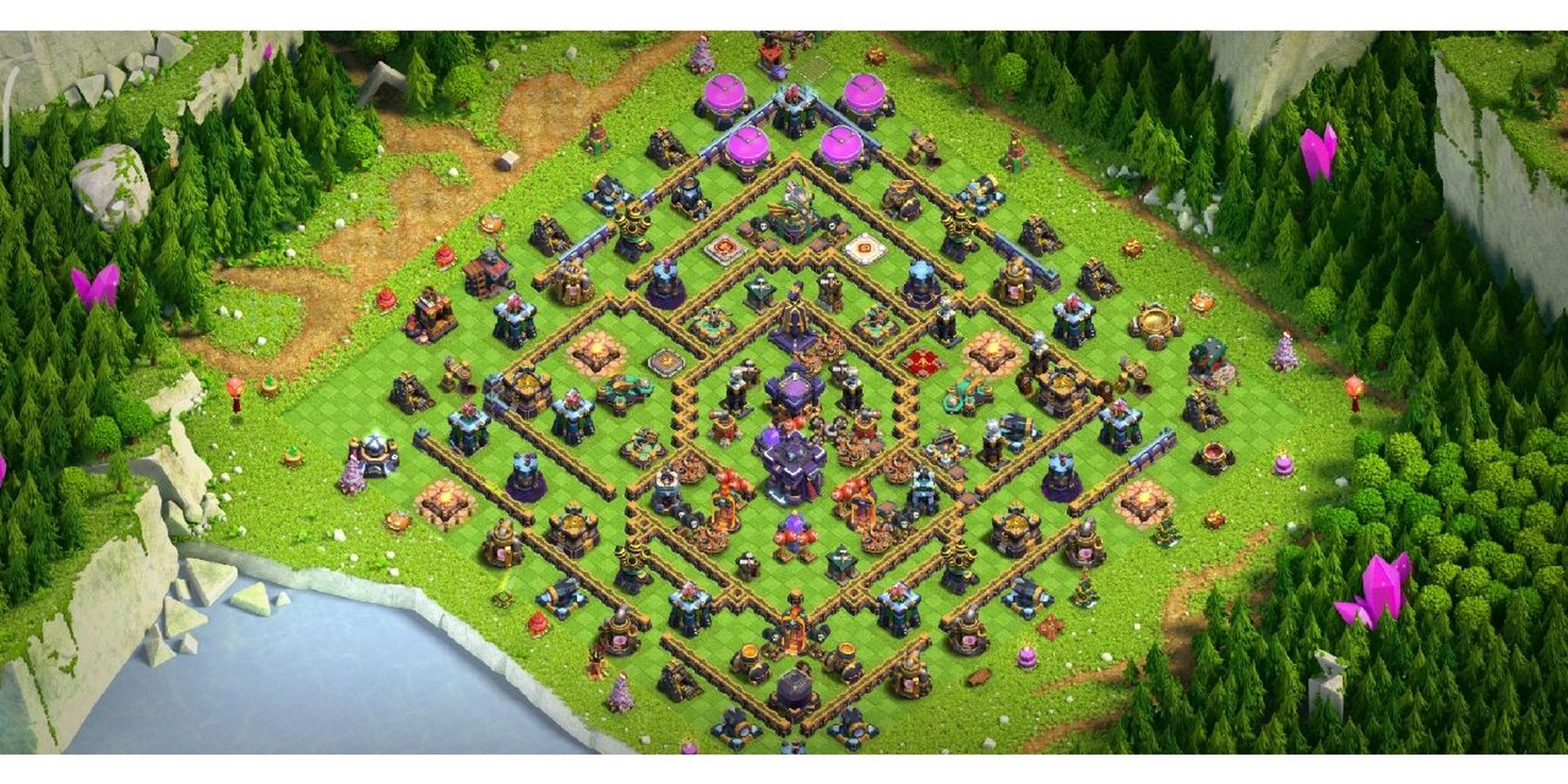 部落冲突 15本阵型 抗不抗揍且不说 对称看着就舒坦