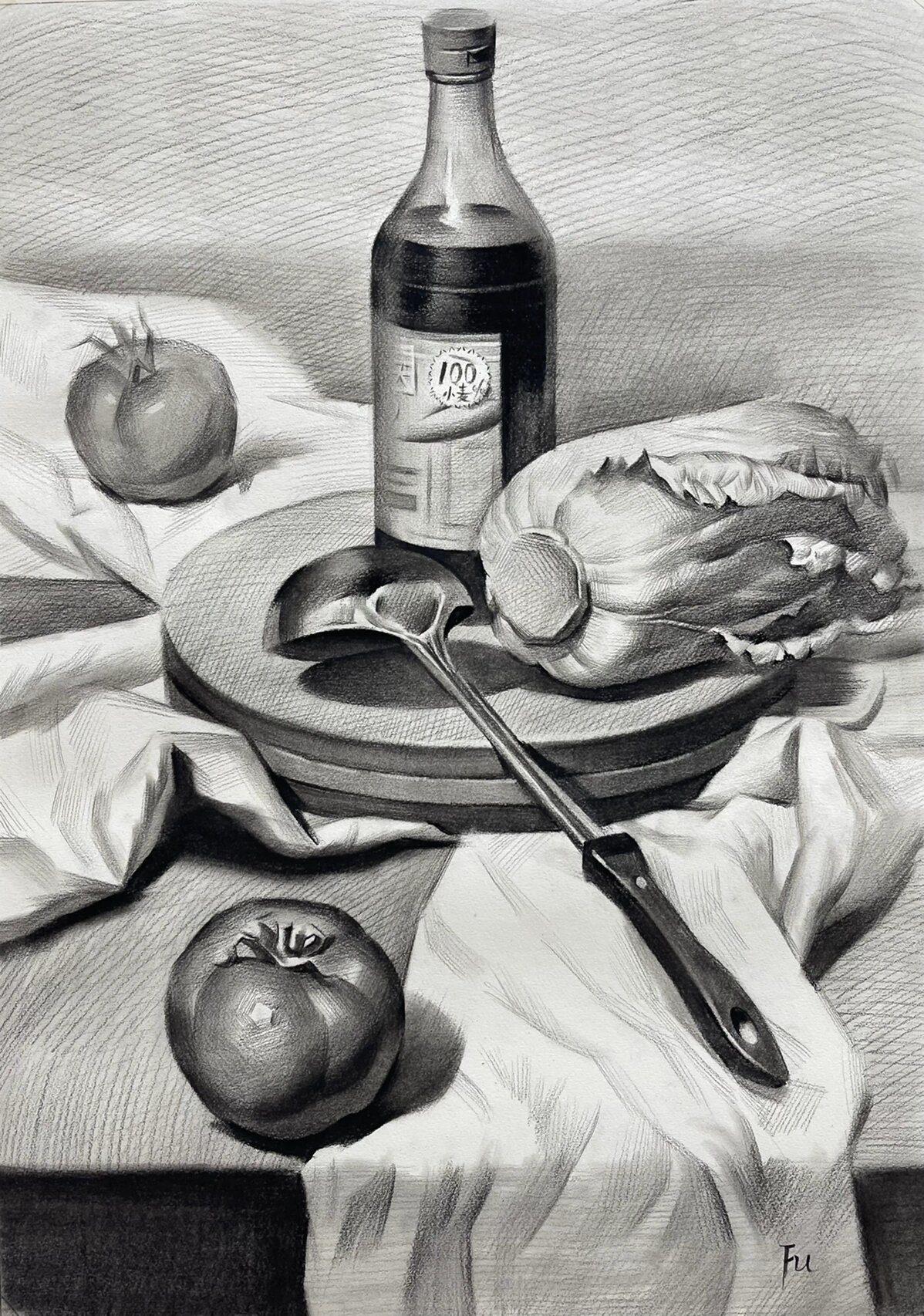 素描静物临摹(炭笔)