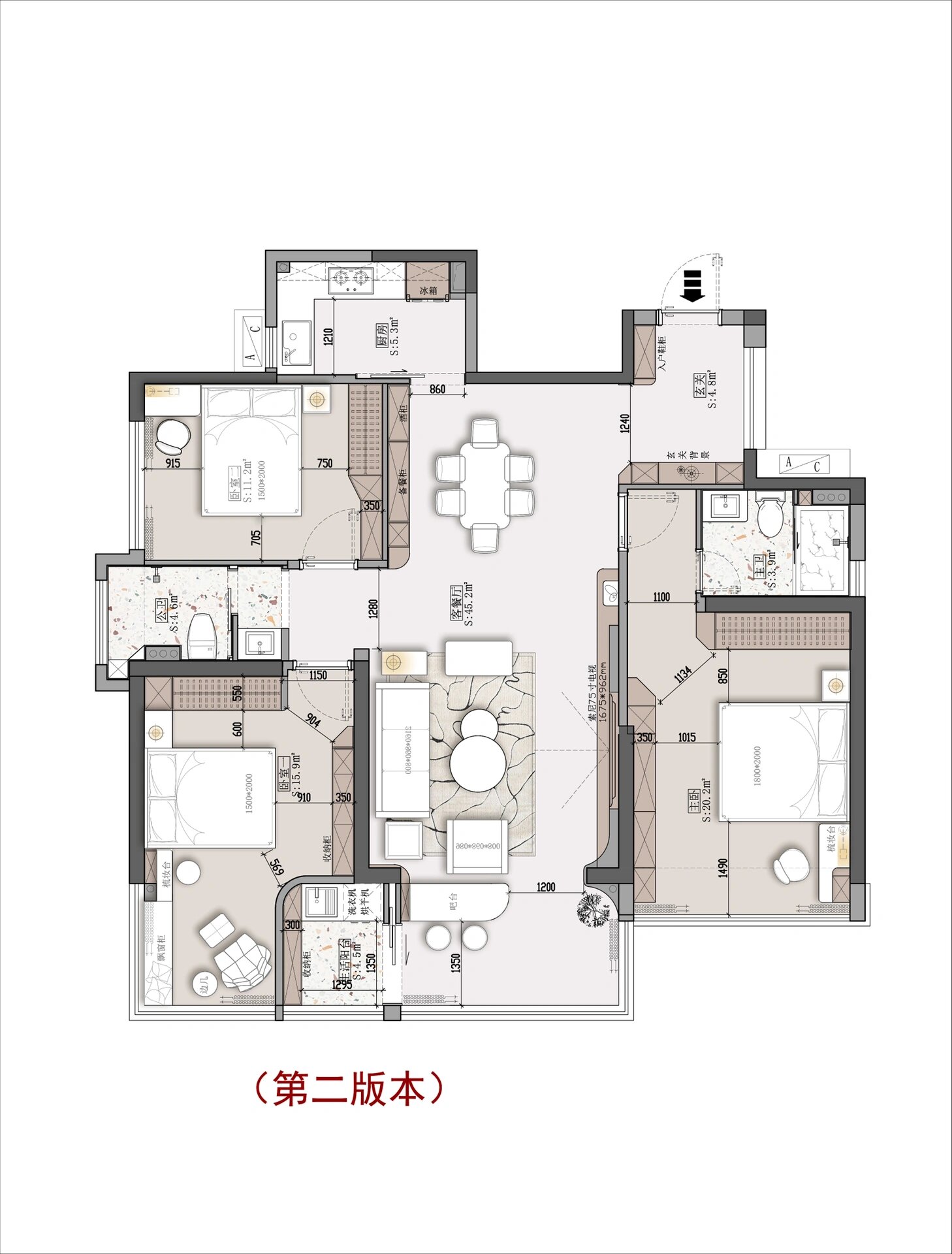澄海|丰迪珑熙府|131平方平面方案 规划了半年的平面格局 每一个尺寸