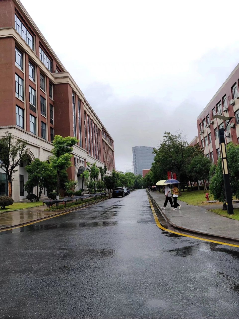 浙江工业大学之江学院真实校园景 前几天下大暴雨,感觉学校都要被淹了