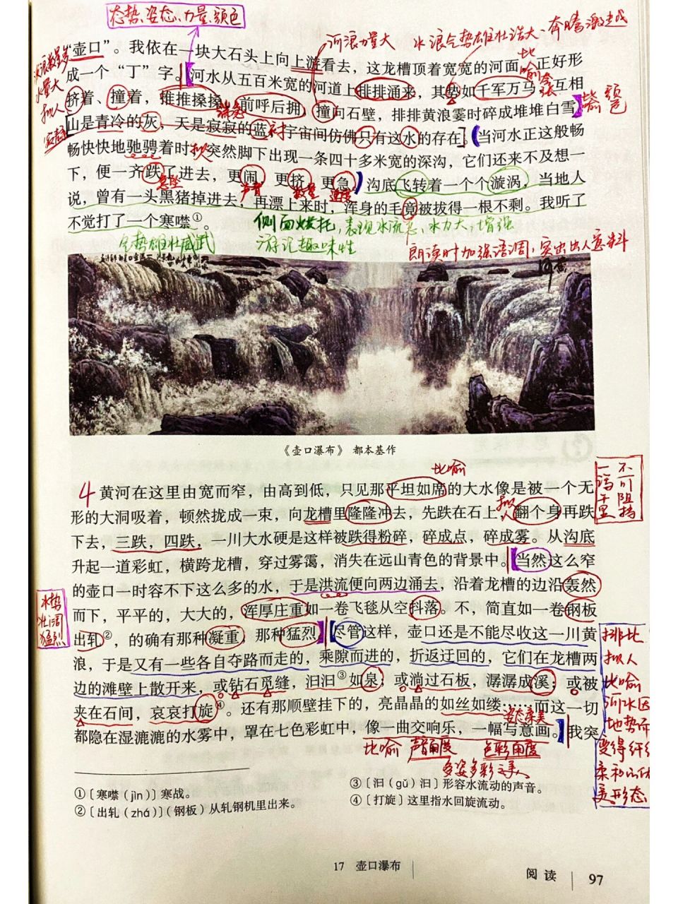 笔记分享 | 壶口瀑布 目标明确★整体感知——所至所见所感★细读精研