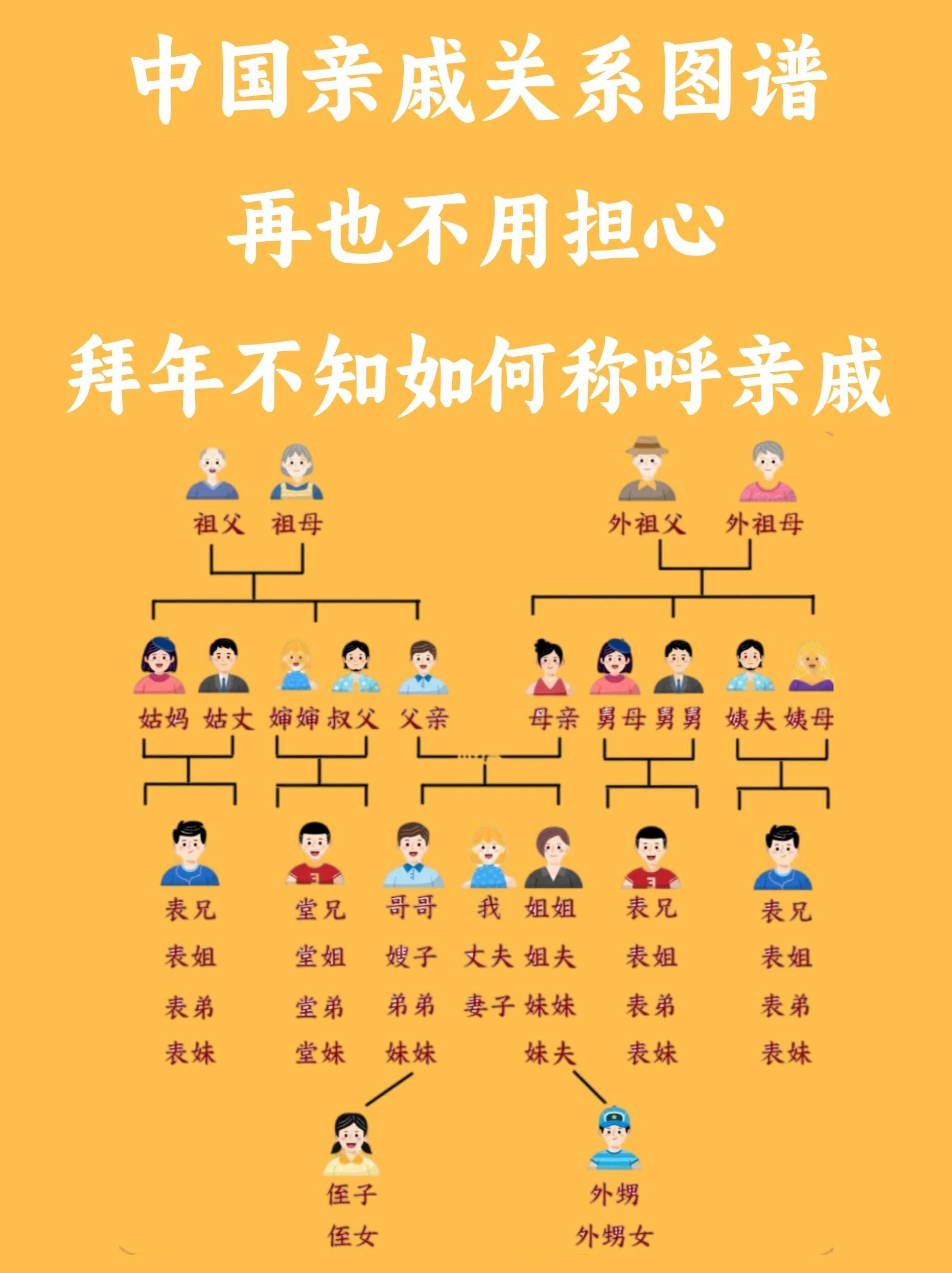 中国亲戚关系图谱,过年走街串巷不用怕