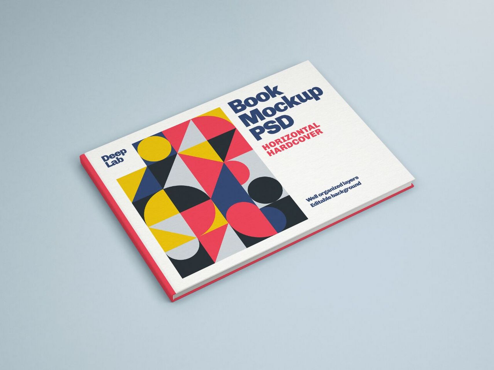 设计素材#0273横版硬壳画册杂志封面效果图展示vi智能贴图psd样机