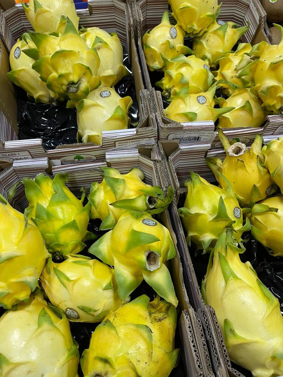 还有黄心火龙果啊 第一次看见黄心的火龙果 不知道尝起来跟红心的火龙