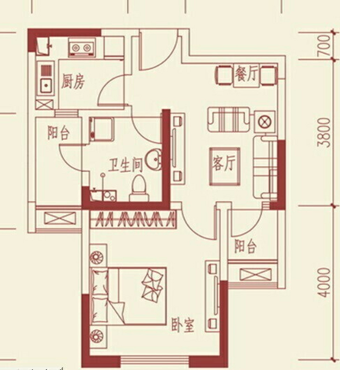 自承重墙户型图图片