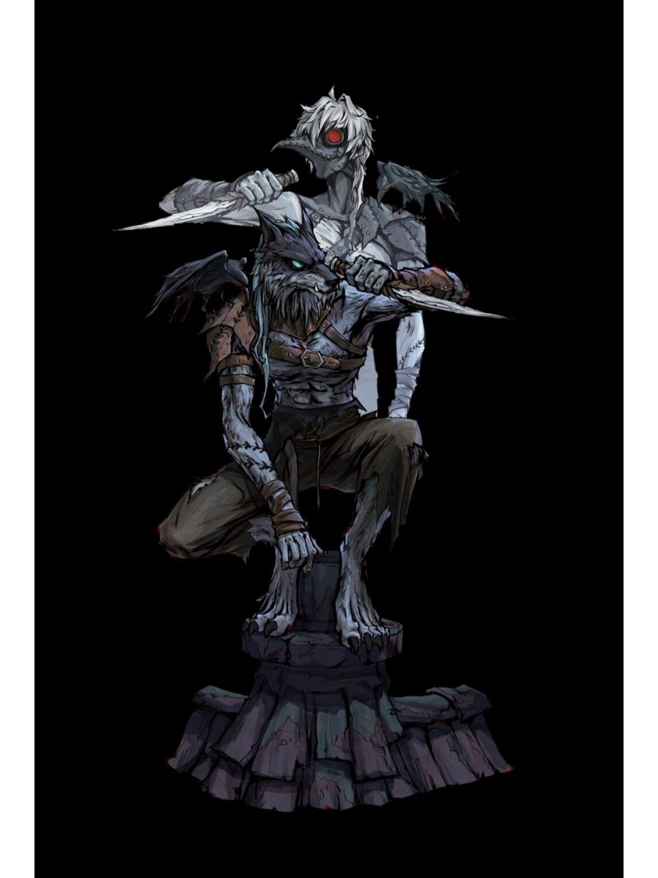 狼人杀-狼鸦之爪卡牌 之前的工作图,狼鸦之爪的设计和立绘