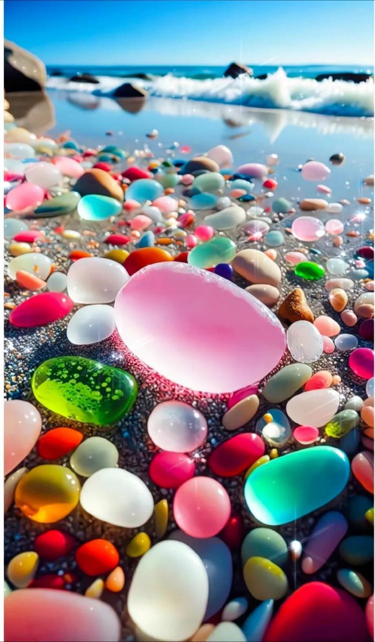 彩色石头送给大家一个彩色的梦,晚安好梦,好好休息睡个好觉  图片来源