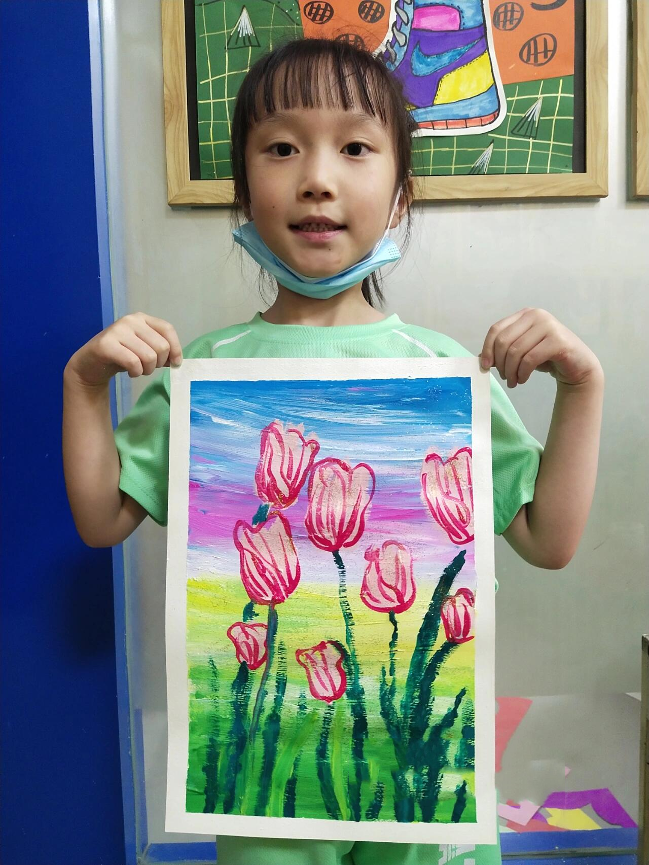 儿童创意美术水粉画《郁金香》 课程内容:《郁金香	》 郁金香小百科